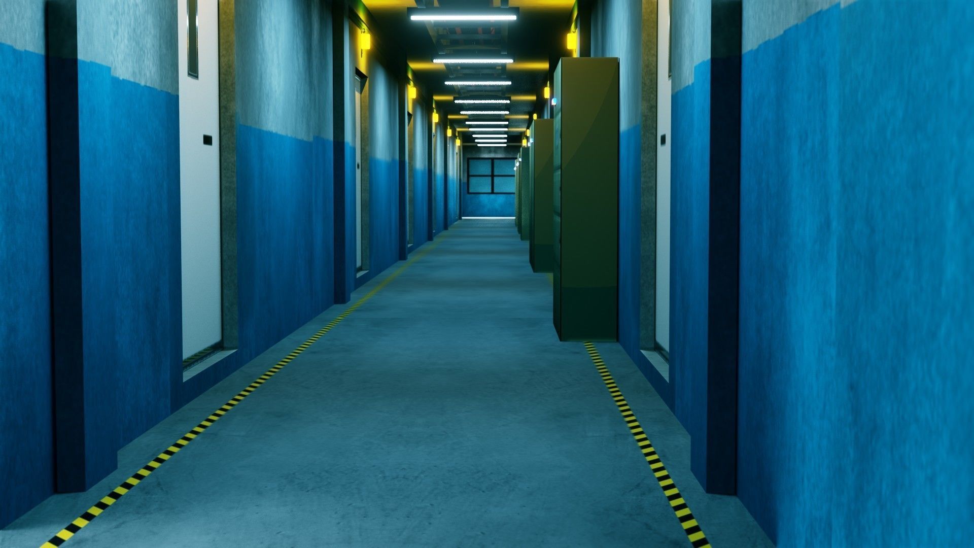 Modular Basement Corridor - Game Ready - PBR Low-poly 3D model_4