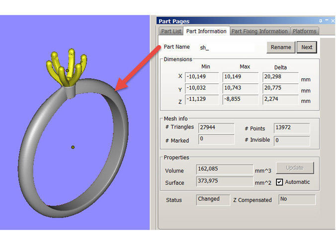Gold engagement ring with diamond 0066 V1 set of sizes 3D print model_11