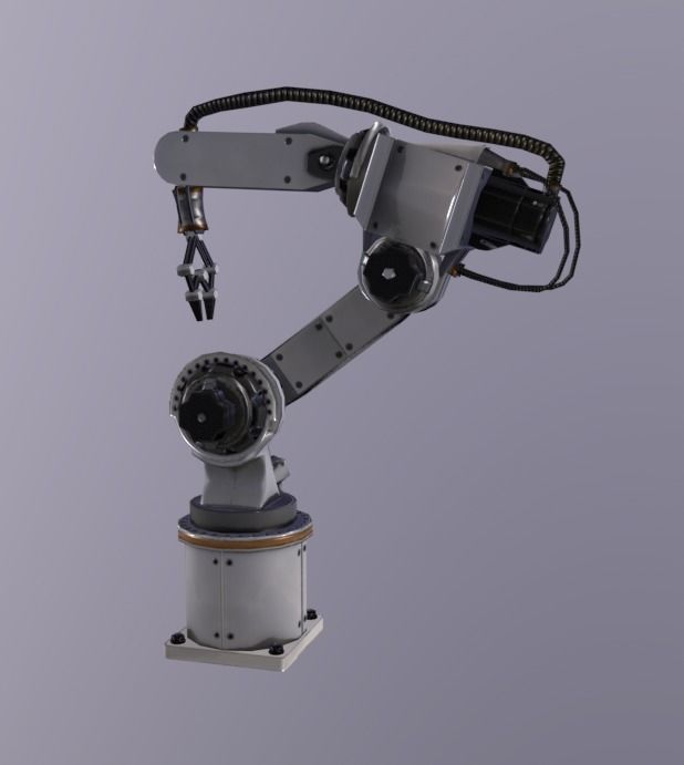 Robotic Arm Low-poly 3D model_2