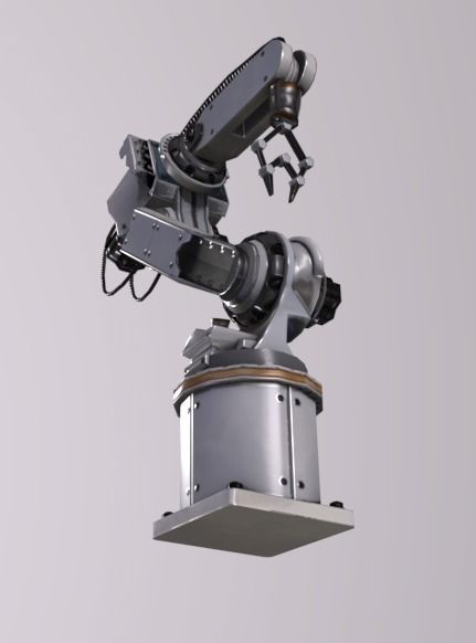 Robotic Arm Low-poly 3D model_5