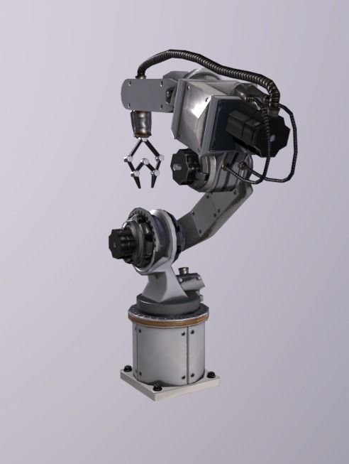 Robotic Arm Low-poly 3D model_3