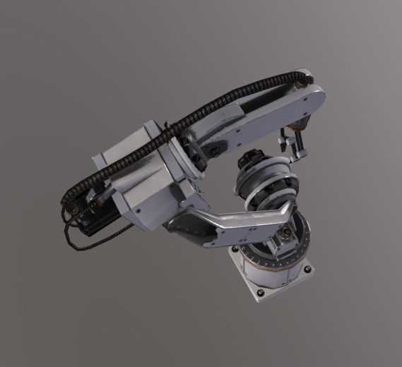 Robotic Arm Low-poly 3D model_4