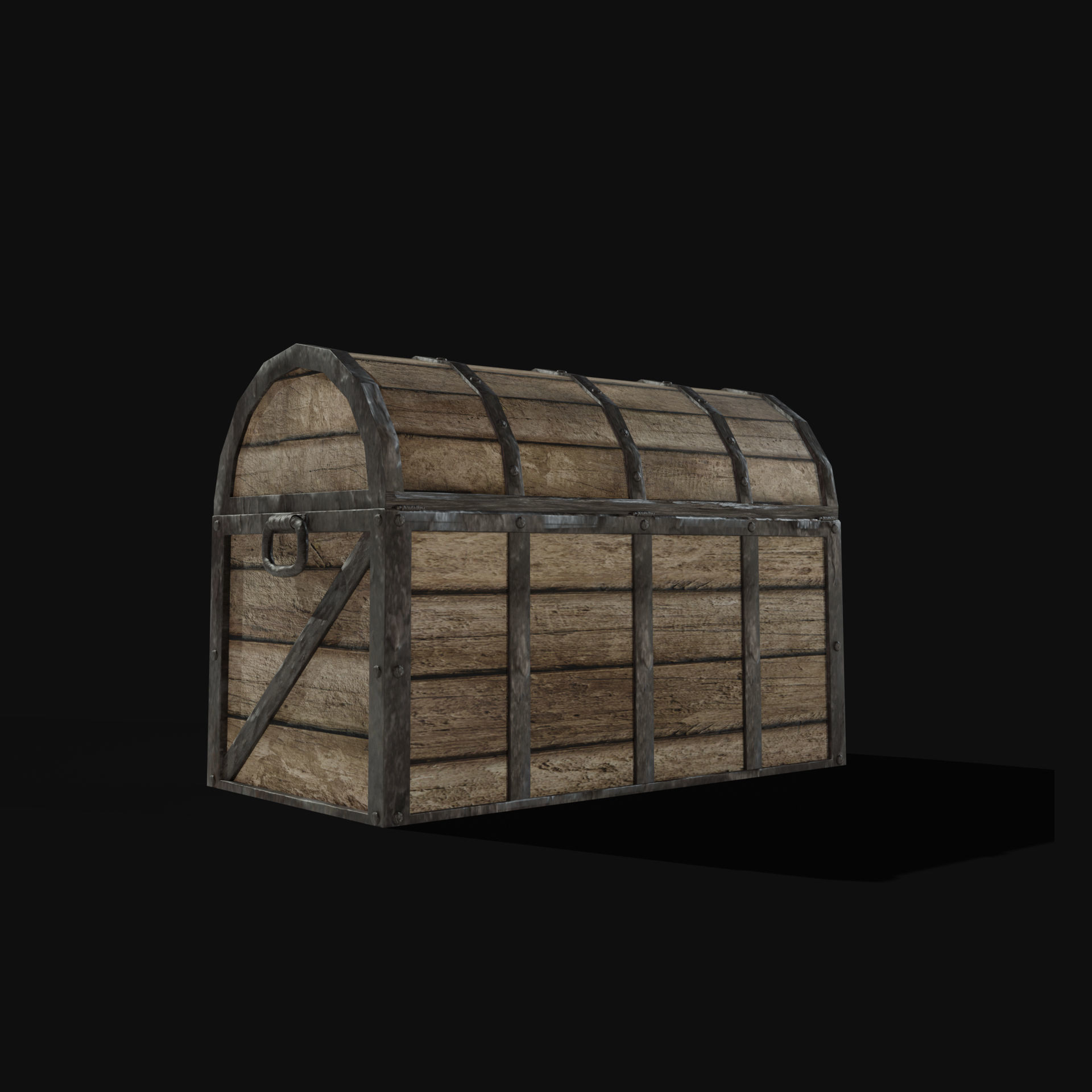 TREASURE CHEST GENERIC OLD WOODEN CONTAINER LOOT COLLECTION Low-poly 3D model_10