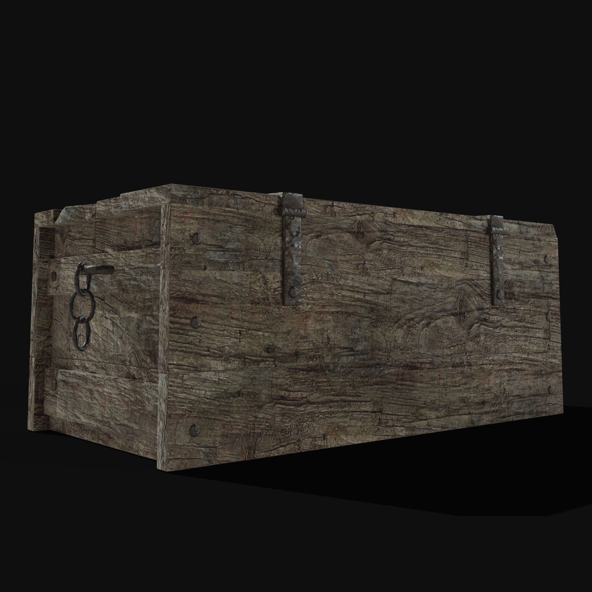 TREASURE CHEST GENERIC OLD WOODEN CONTAINER LOOT COLLECTION Low-poly 3D model_25