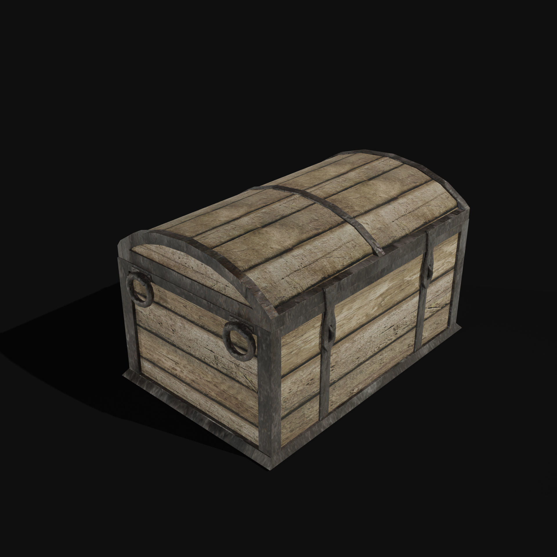 TREASURE CHEST GENERIC OLD WOODEN CONTAINER LOOT COLLECTION Low-poly 3D model_12