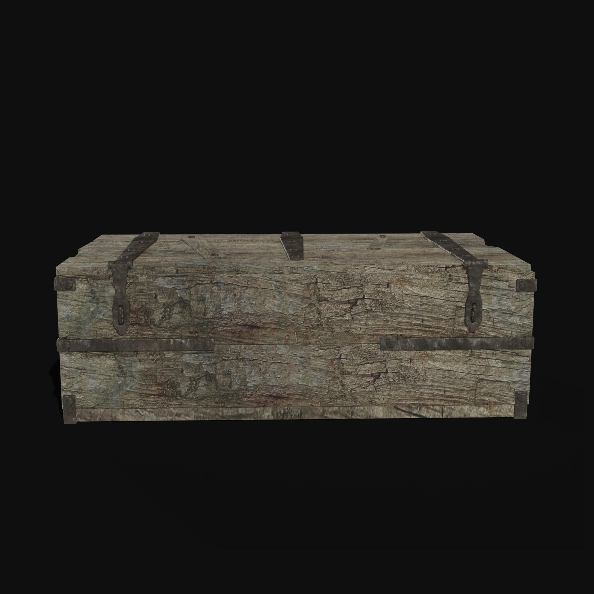 TREASURE CHEST GENERIC OLD WOODEN CONTAINER LOOT COLLECTION Low-poly 3D model_39