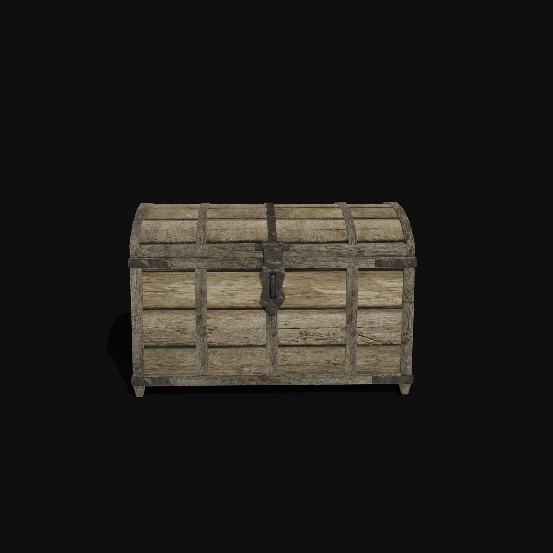 TREASURE CHEST GENERIC OLD WOODEN CONTAINER LOOT COLLECTION Low-poly 3D model_44