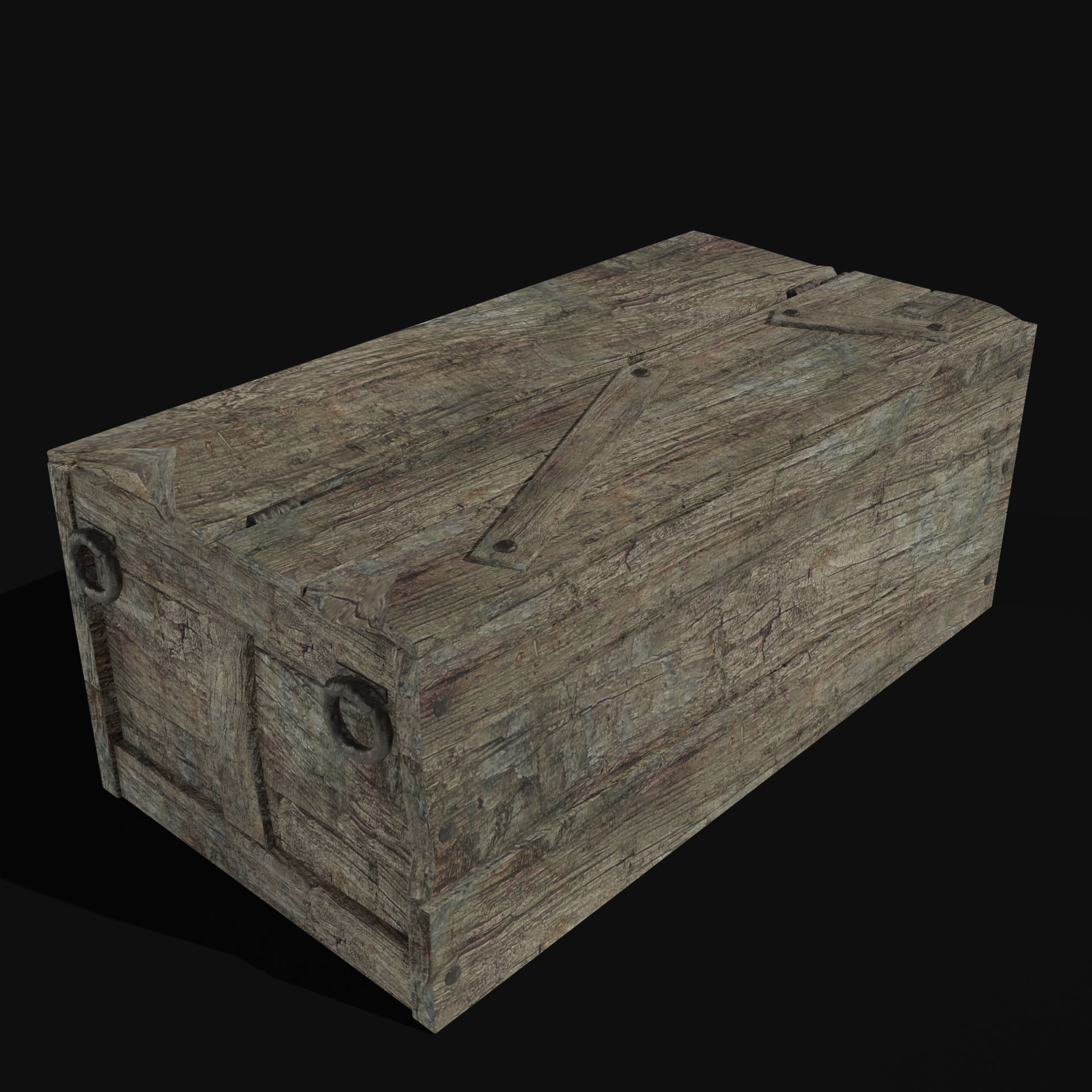 TREASURE CHEST GENERIC OLD WOODEN CONTAINER LOOT COLLECTION Low-poly 3D model_27