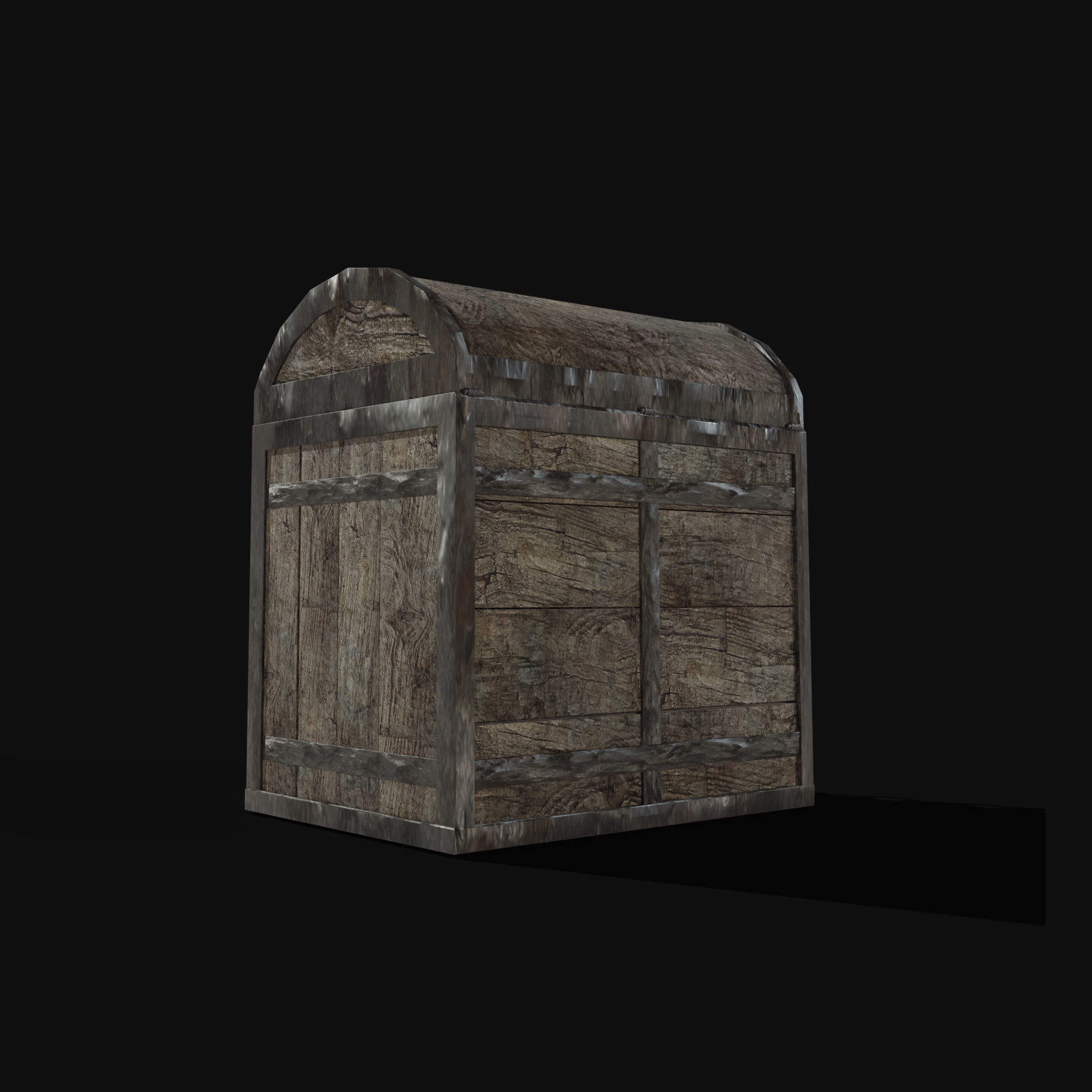 TREASURE CHEST GENERIC OLD WOODEN CONTAINER LOOT COLLECTION Low-poly 3D model_35