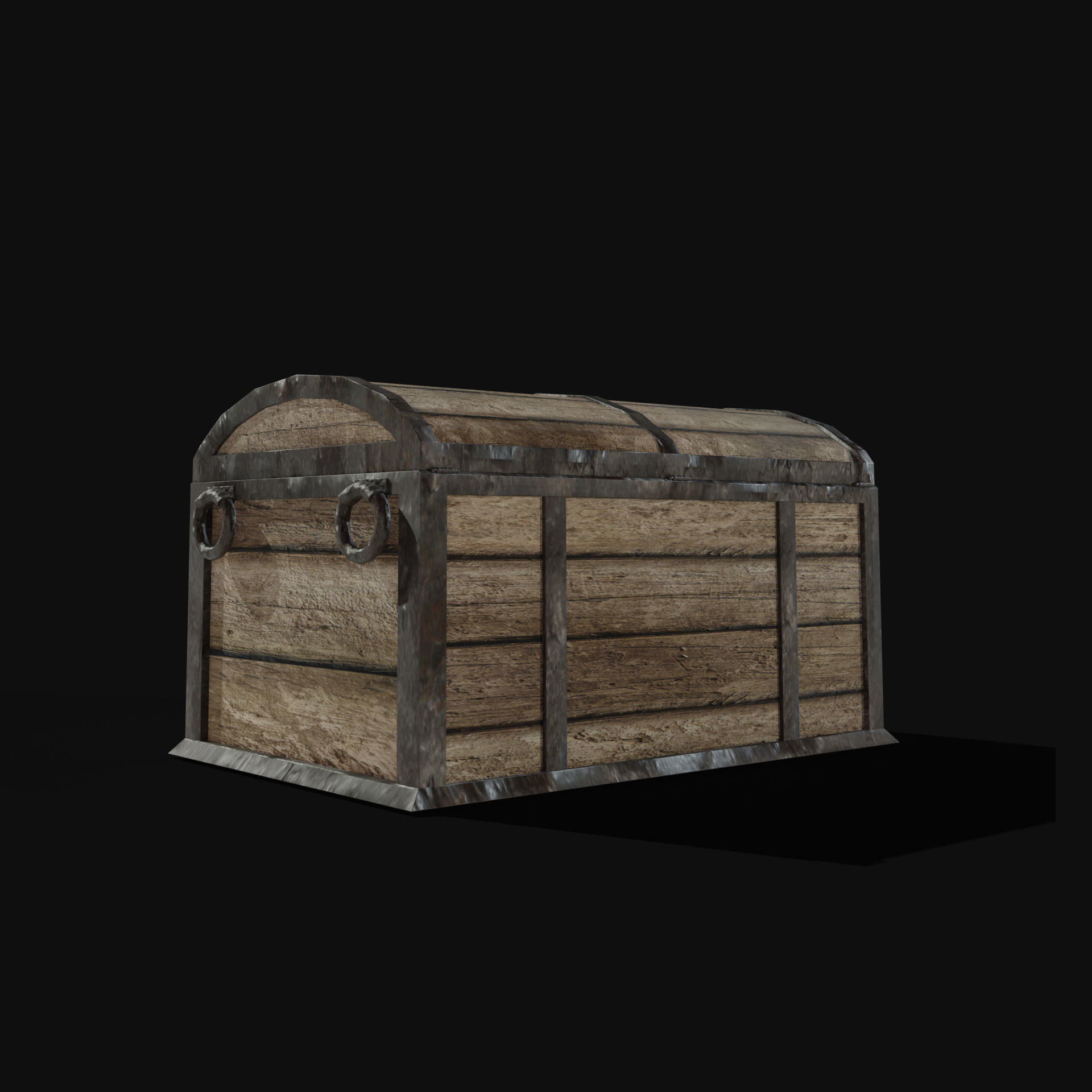 TREASURE CHEST GENERIC OLD WOODEN CONTAINER LOOT COLLECTION Low-poly 3D model_15