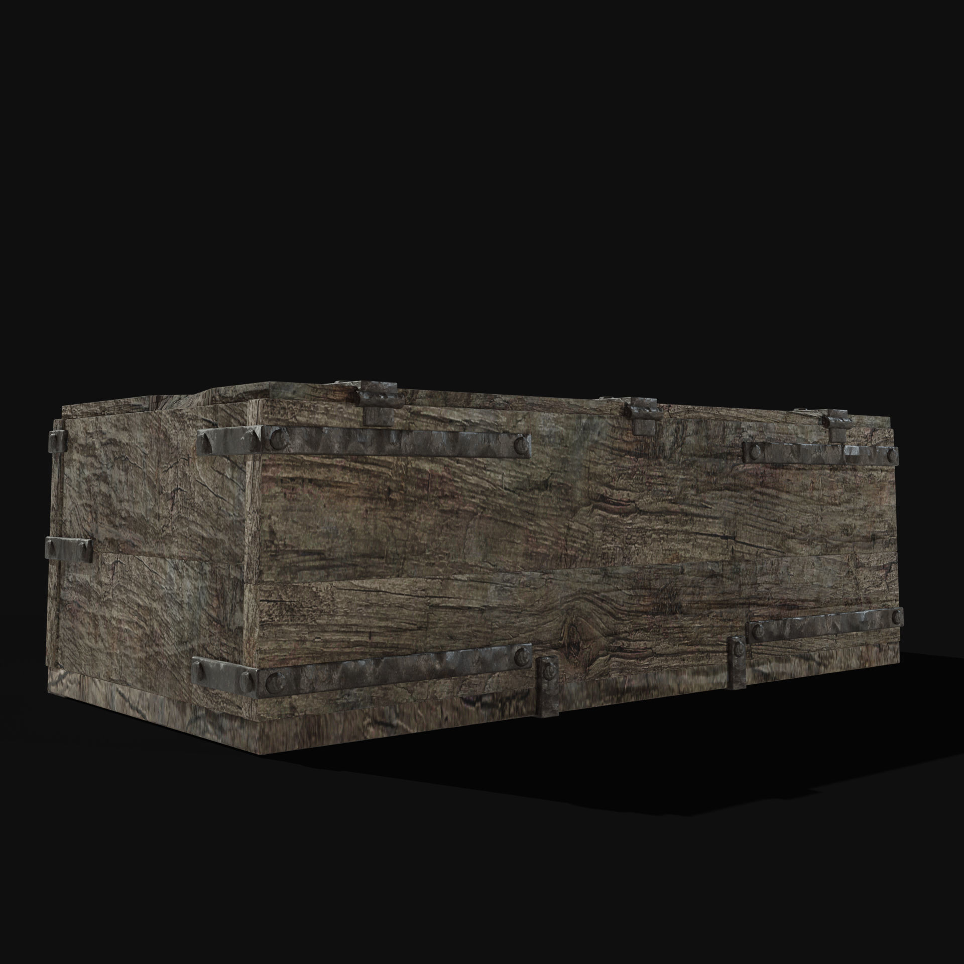 TREASURE CHEST GENERIC OLD WOODEN CONTAINER LOOT COLLECTION Low-poly 3D model_40