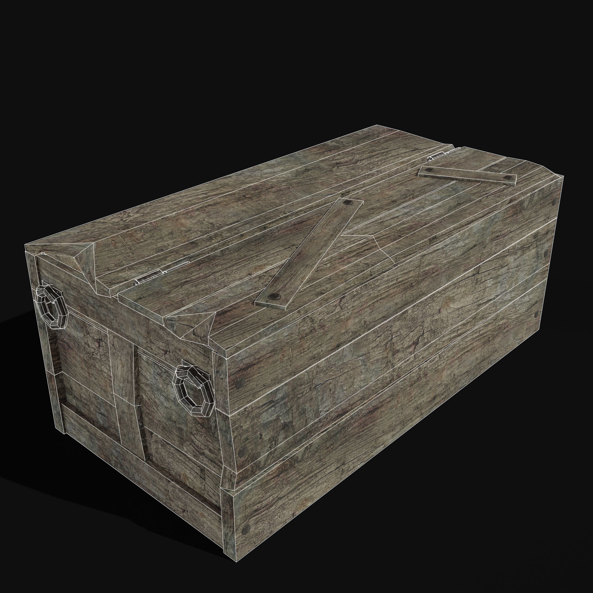TREASURE CHEST GENERIC OLD WOODEN CONTAINER LOOT COLLECTION Low-poly 3D model_28