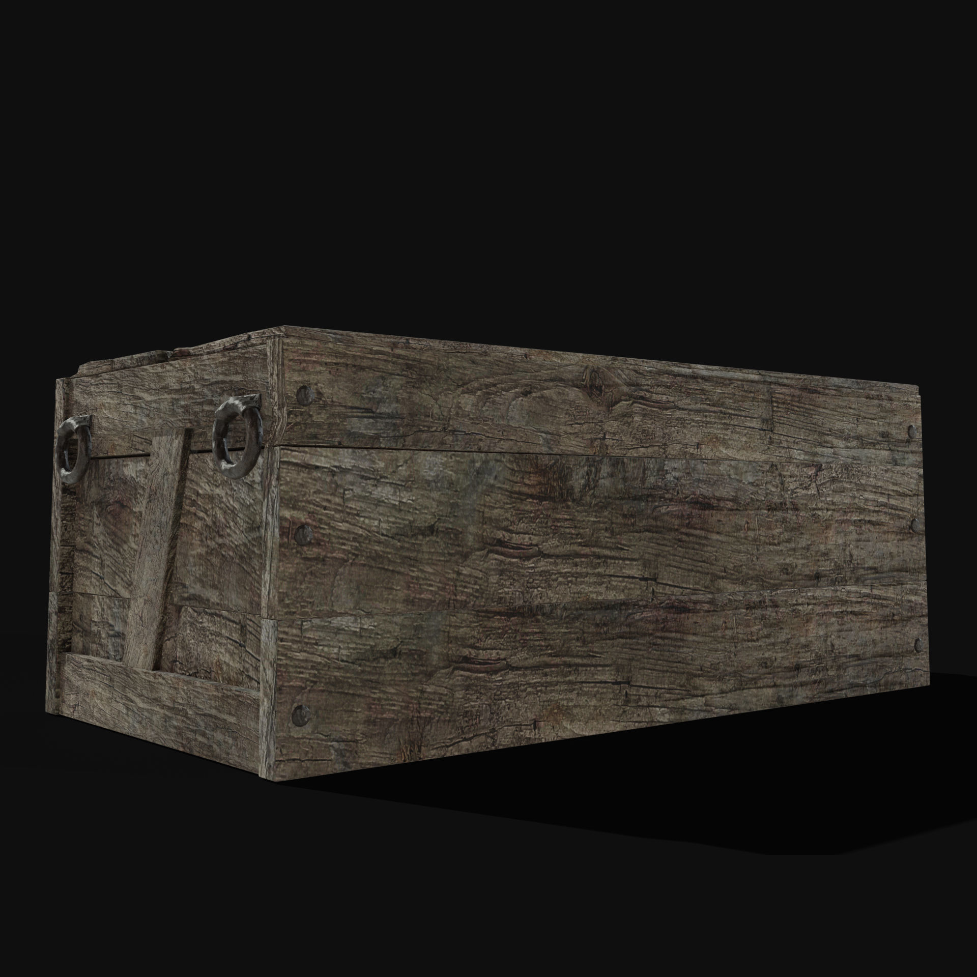 TREASURE CHEST GENERIC OLD WOODEN CONTAINER LOOT COLLECTION Low-poly 3D model_30