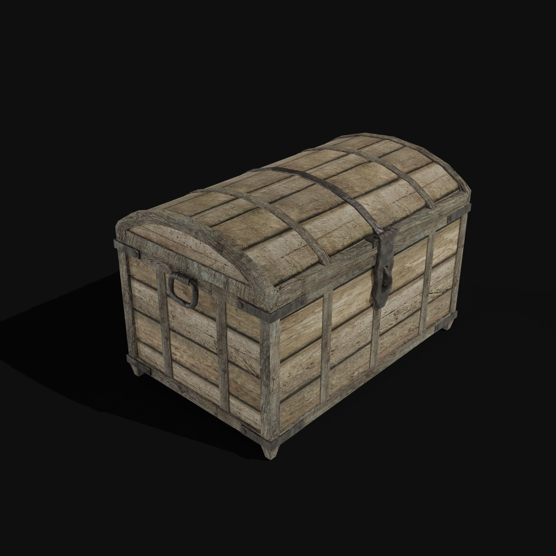 TREASURE CHEST GENERIC OLD WOODEN CONTAINER LOOT COLLECTION Low-poly 3D model_42