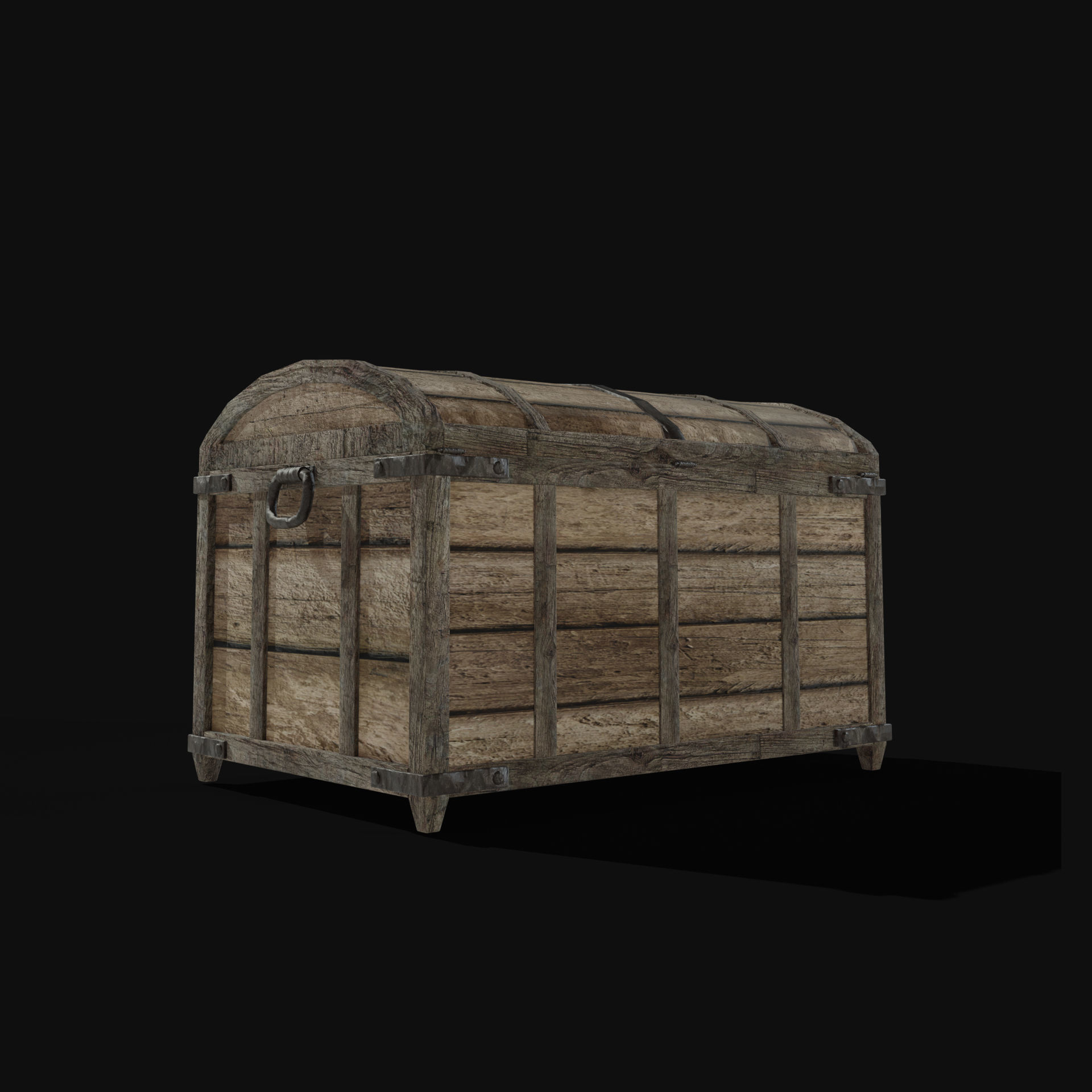 TREASURE CHEST GENERIC OLD WOODEN CONTAINER LOOT COLLECTION Low-poly 3D model_45