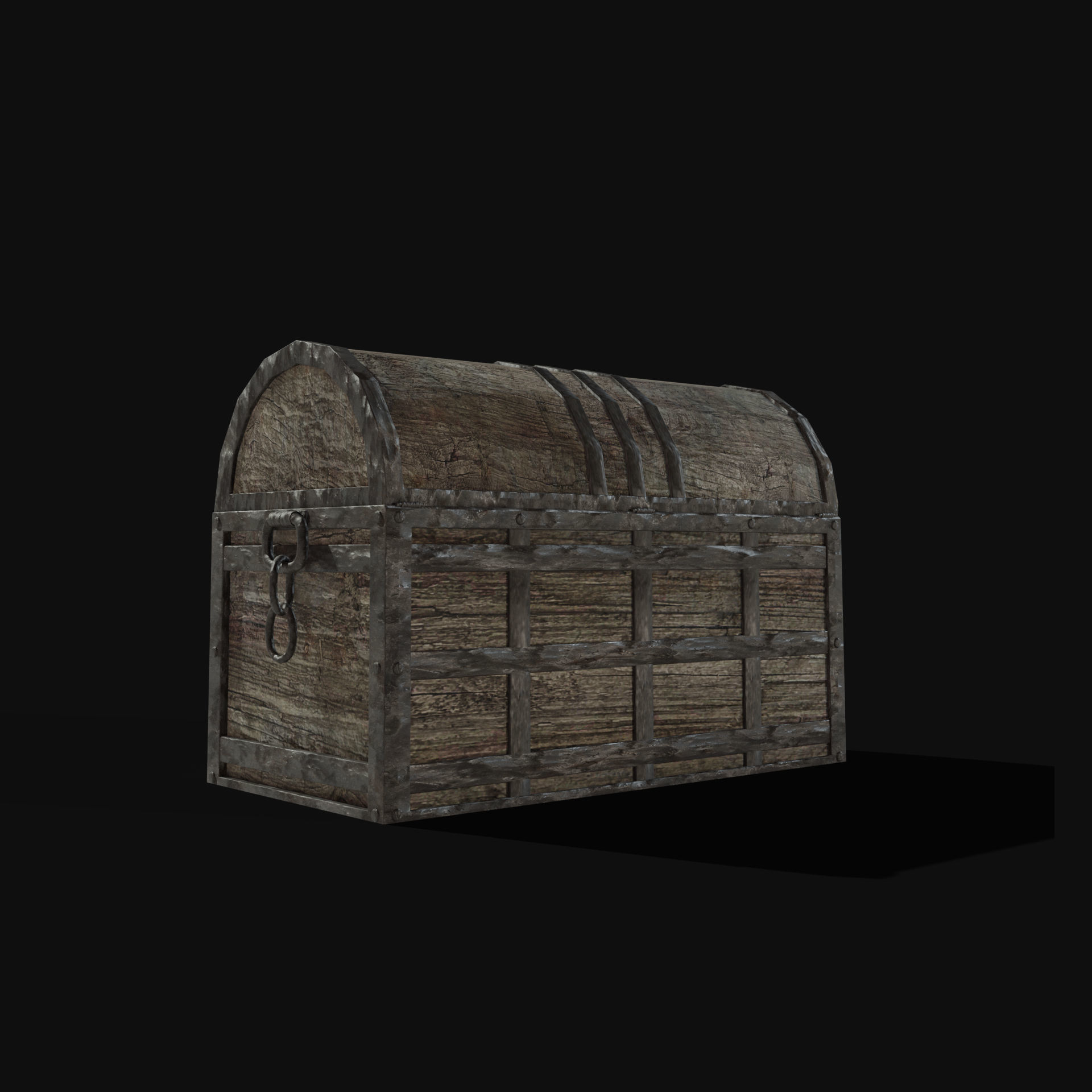 TREASURE CHEST GENERIC OLD WOODEN CONTAINER LOOT COLLECTION Low-poly 3D model_20