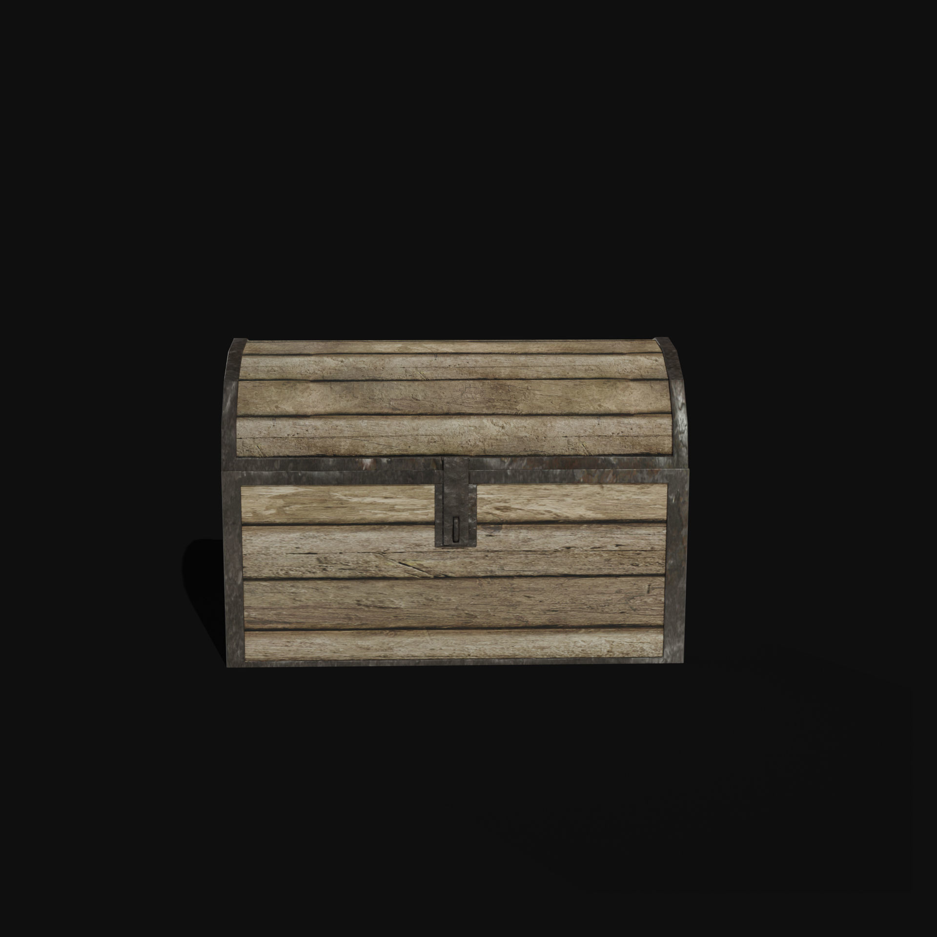 TREASURE CHEST GENERIC OLD WOODEN CONTAINER LOOT COLLECTION Low-poly 3D model_4