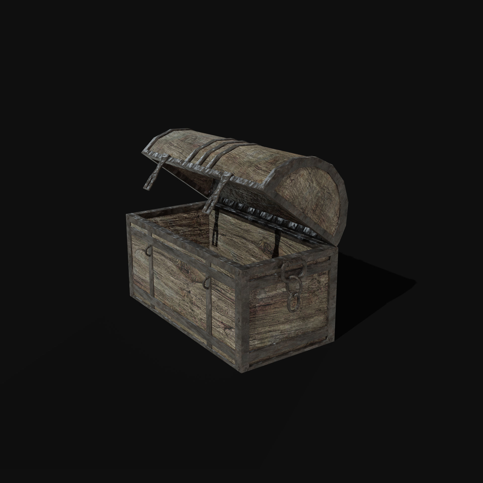 TREASURE CHEST GENERIC OLD WOODEN CONTAINER LOOT COLLECTION Low-poly 3D model_21