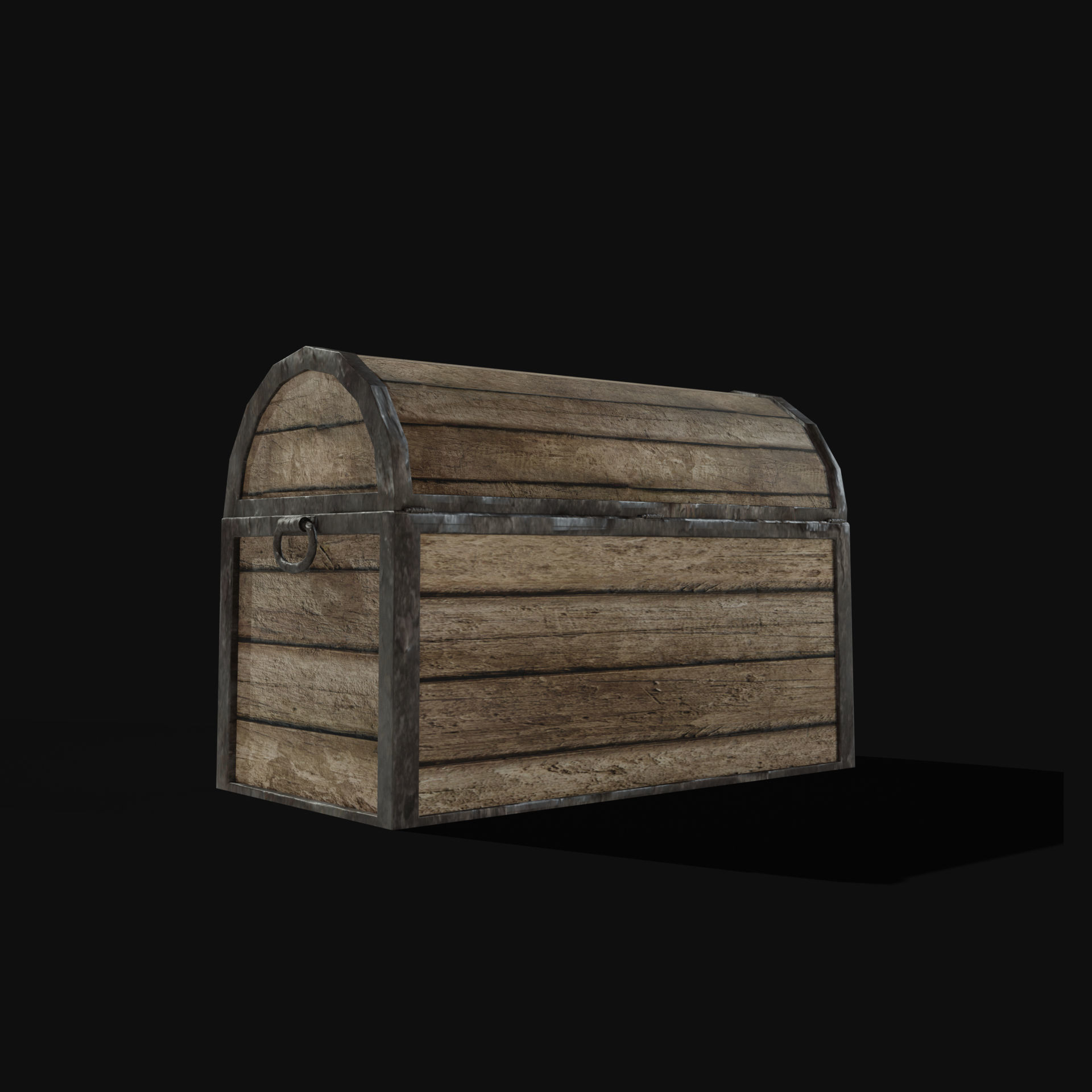 TREASURE CHEST GENERIC OLD WOODEN CONTAINER LOOT COLLECTION Low-poly 3D model_5
