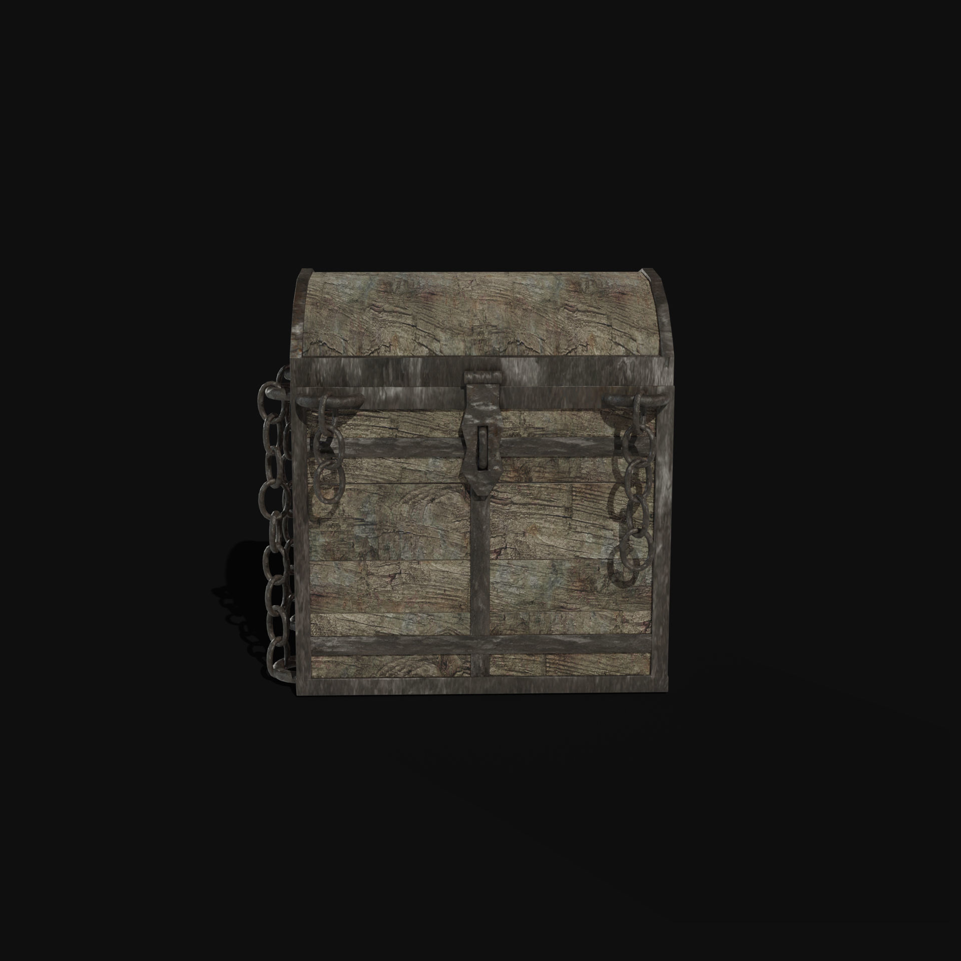 TREASURE CHEST GENERIC OLD WOODEN CONTAINER LOOT COLLECTION Low-poly 3D model_34