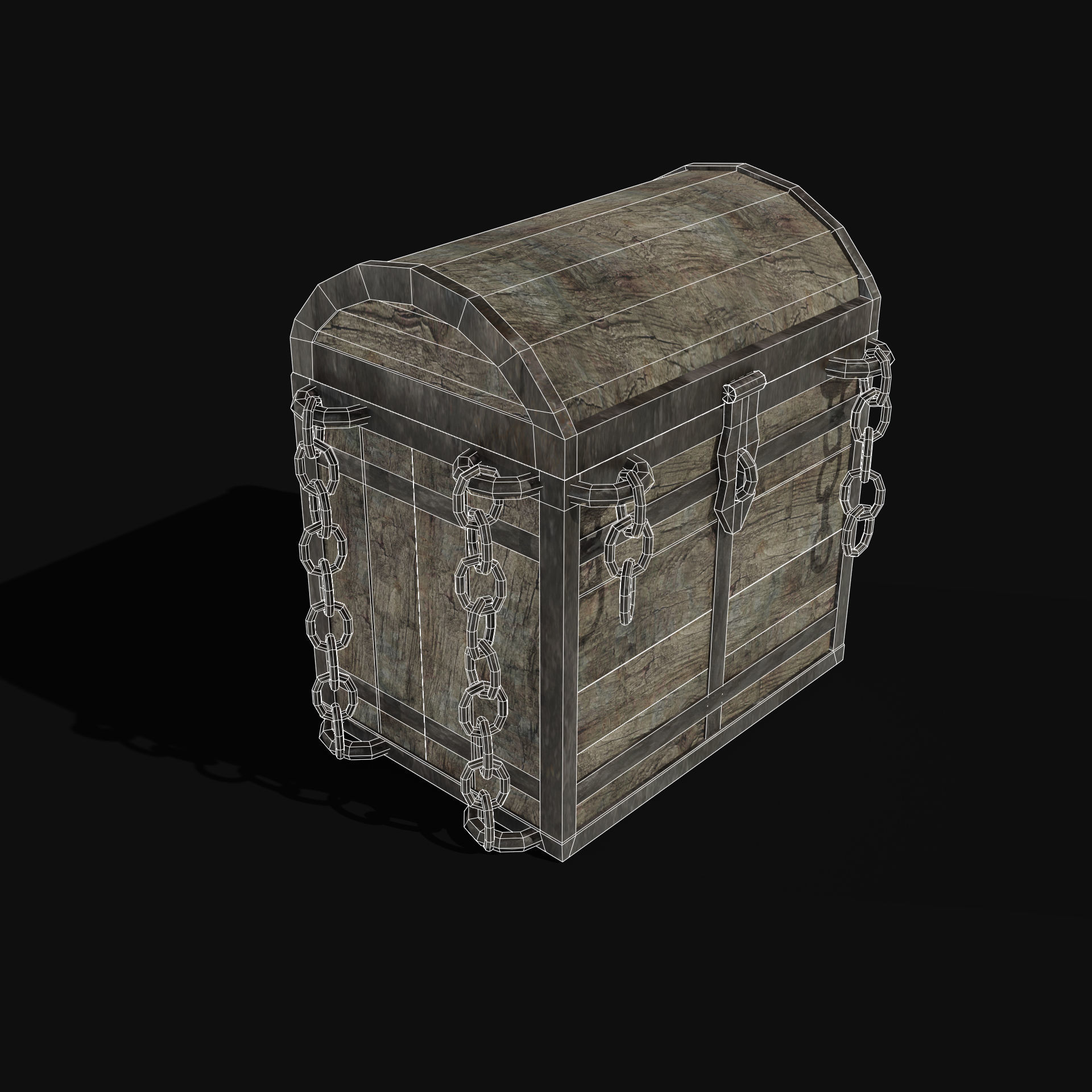 TREASURE CHEST GENERIC OLD WOODEN CONTAINER LOOT COLLECTION Low-poly 3D model_33