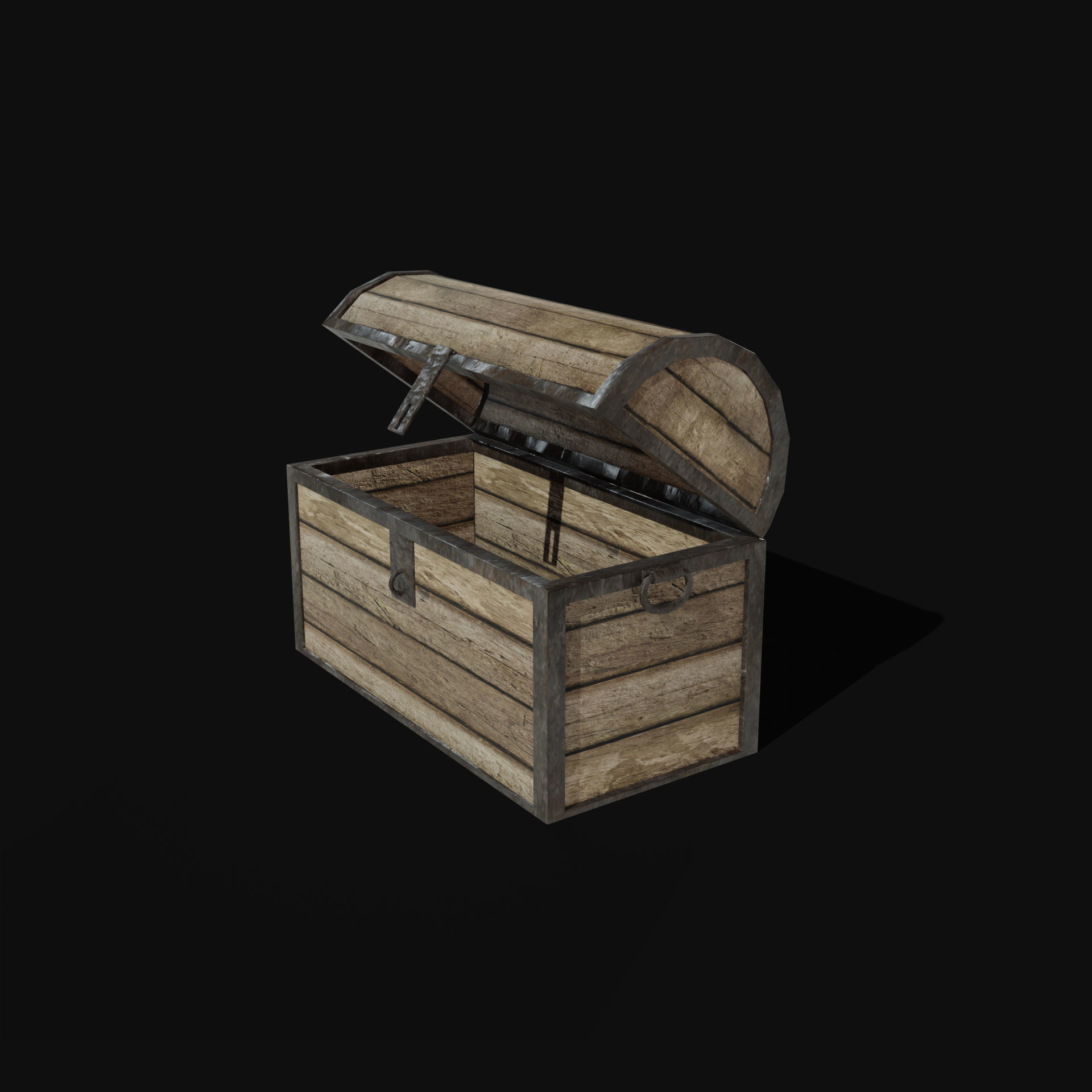 TREASURE CHEST GENERIC OLD WOODEN CONTAINER LOOT COLLECTION Low-poly 3D model_6