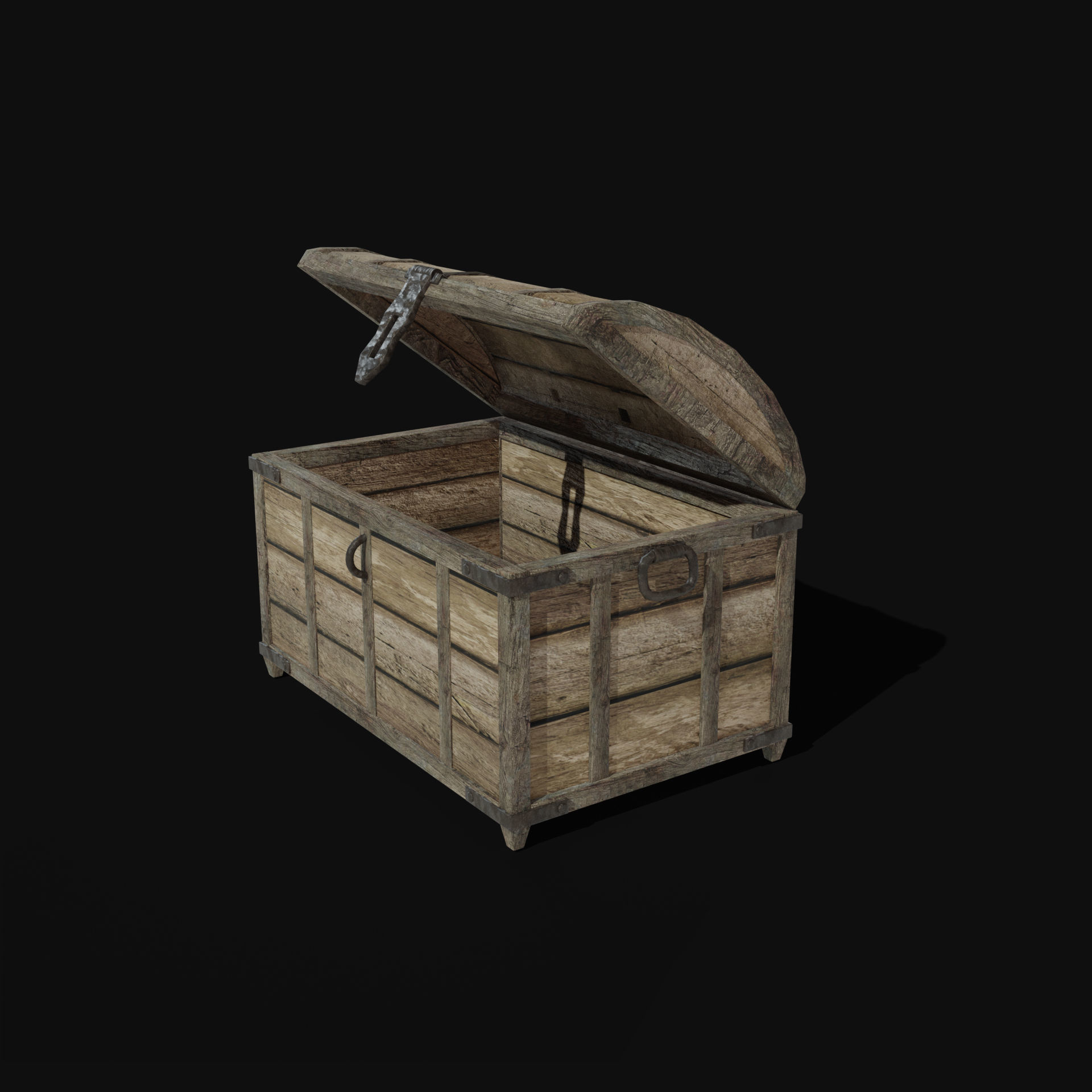 TREASURE CHEST GENERIC OLD WOODEN CONTAINER LOOT COLLECTION Low-poly 3D model_46
