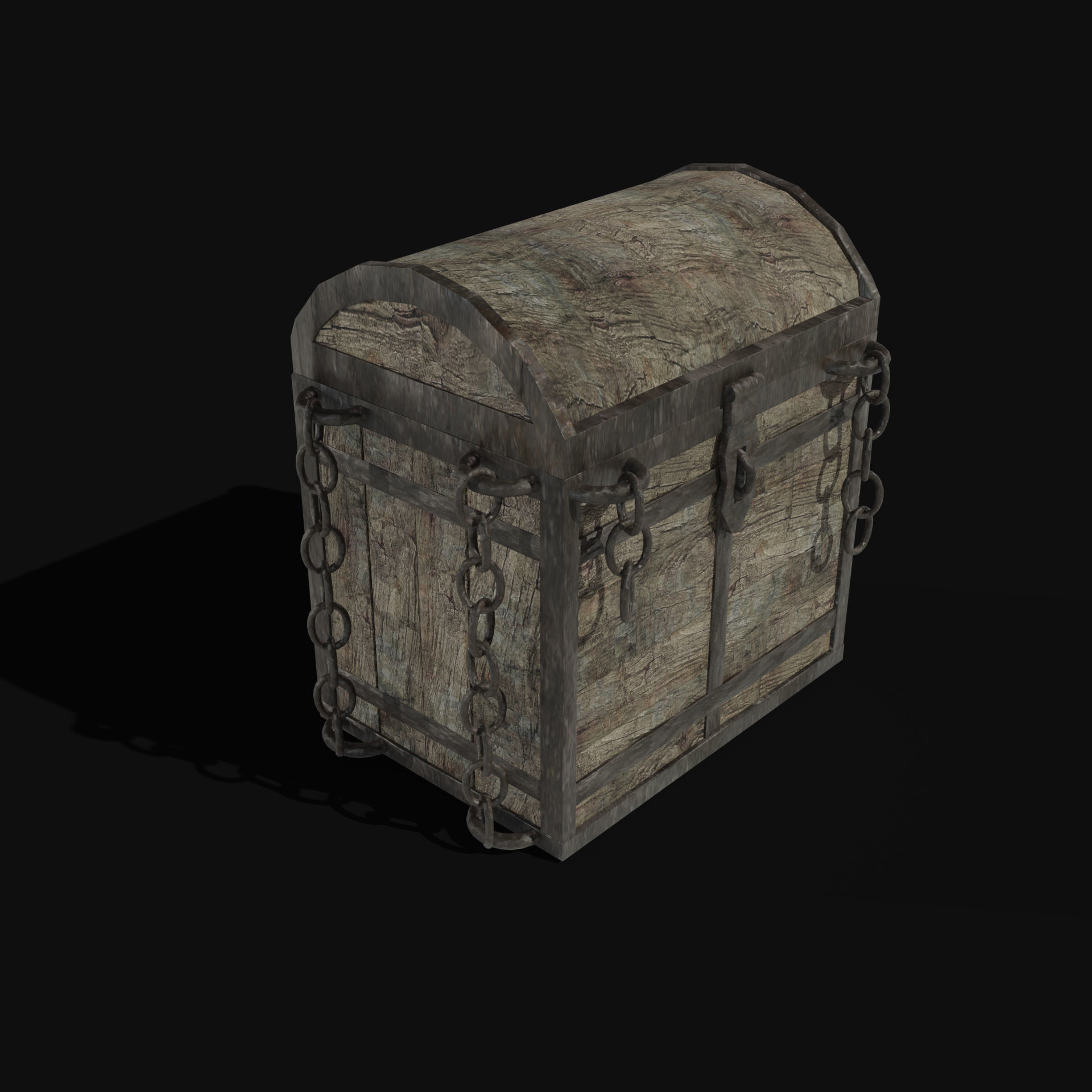 TREASURE CHEST GENERIC OLD WOODEN CONTAINER LOOT COLLECTION Low-poly 3D model_32