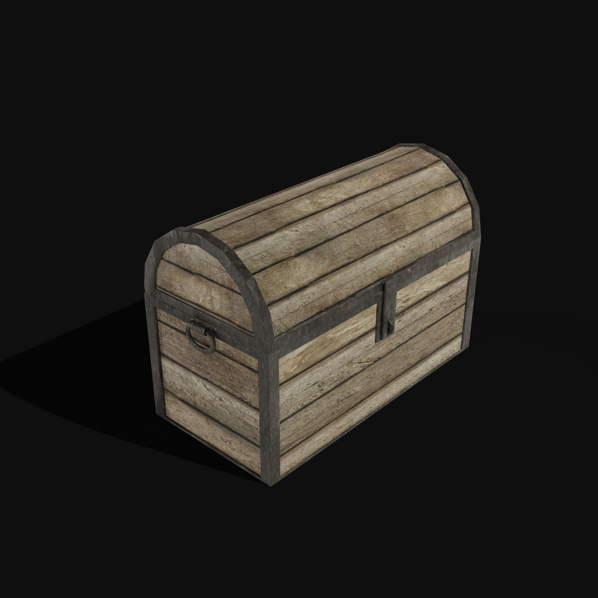 TREASURE CHEST GENERIC OLD WOODEN CONTAINER LOOT COLLECTION Low-poly 3D model_2