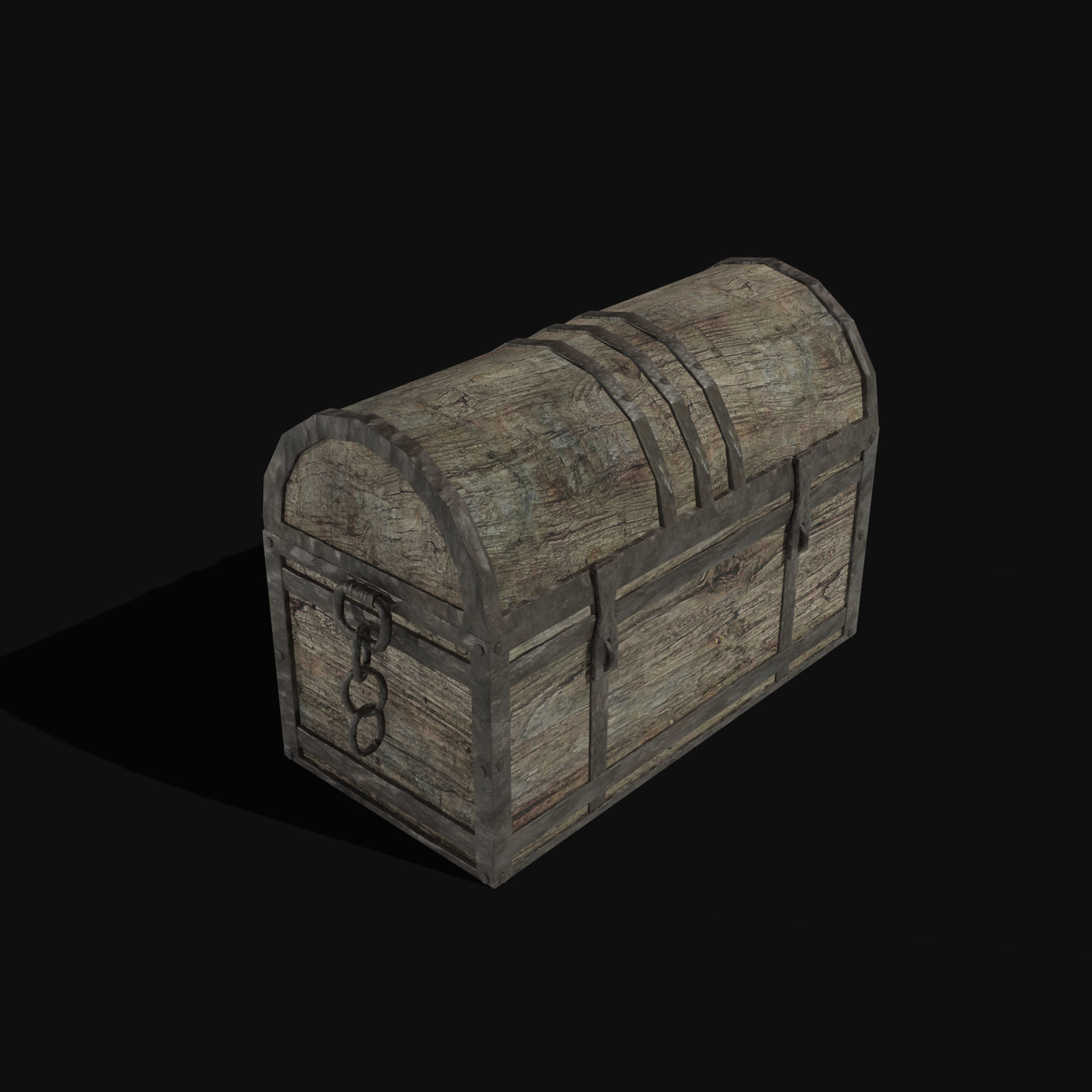 TREASURE CHEST GENERIC OLD WOODEN CONTAINER LOOT COLLECTION Low-poly 3D model_17