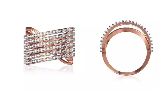 Women Wedding Engagement Ring STL OBJ FBX JCD Details