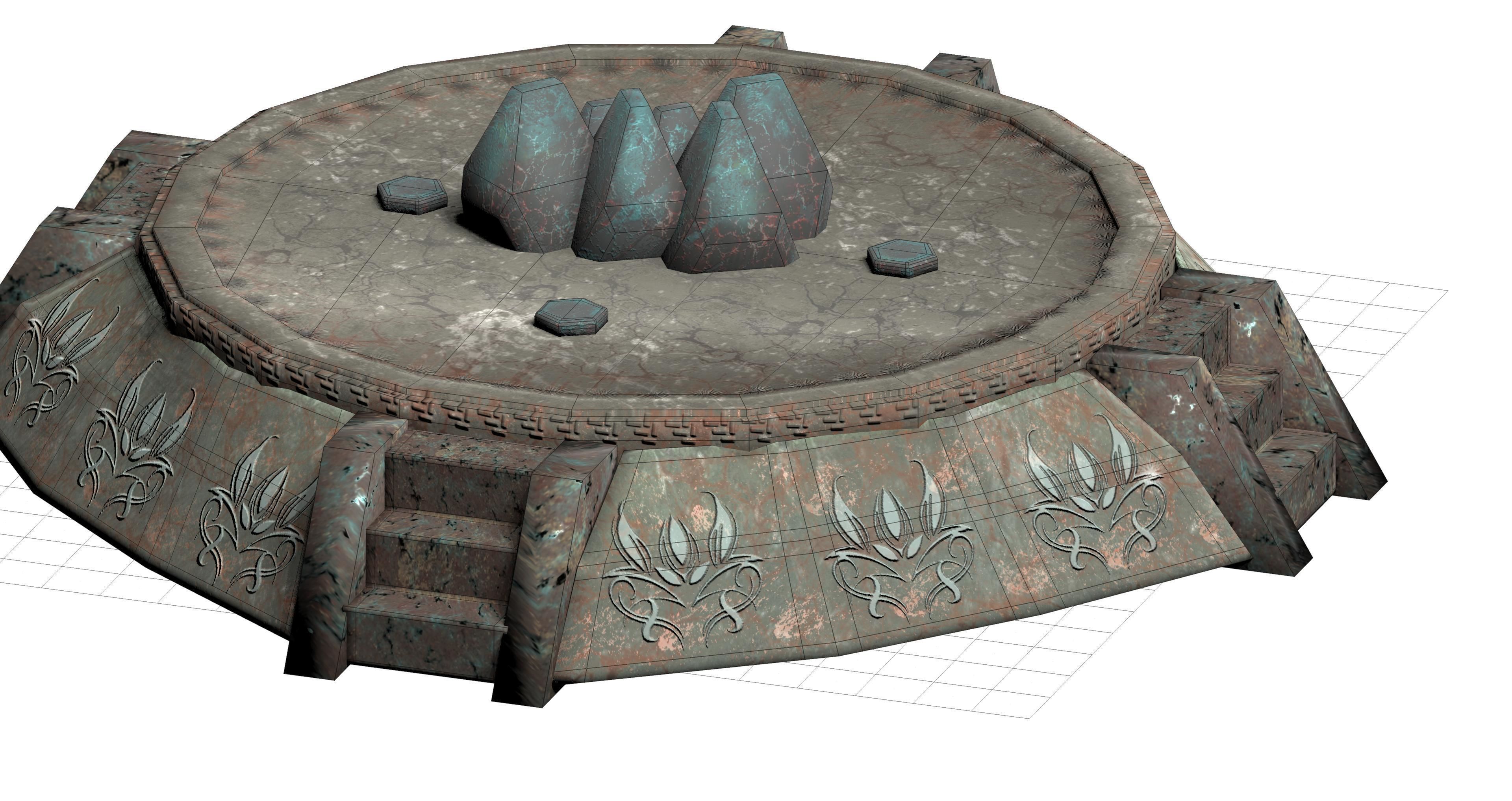 Lowpoly Respawn altar fighting platform Low-poly 3D model_6