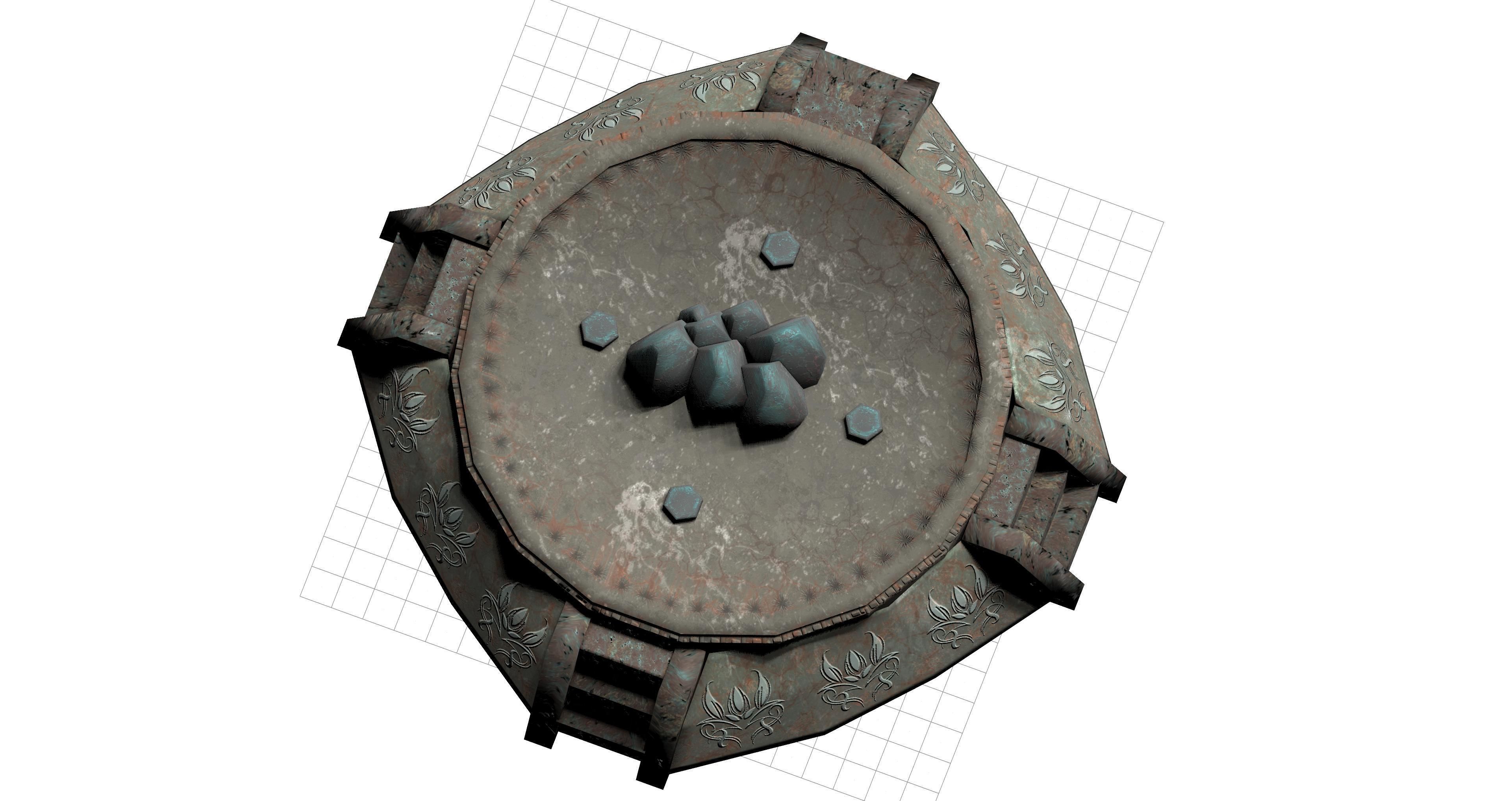Lowpoly Respawn altar fighting platform Low-poly 3D model_3