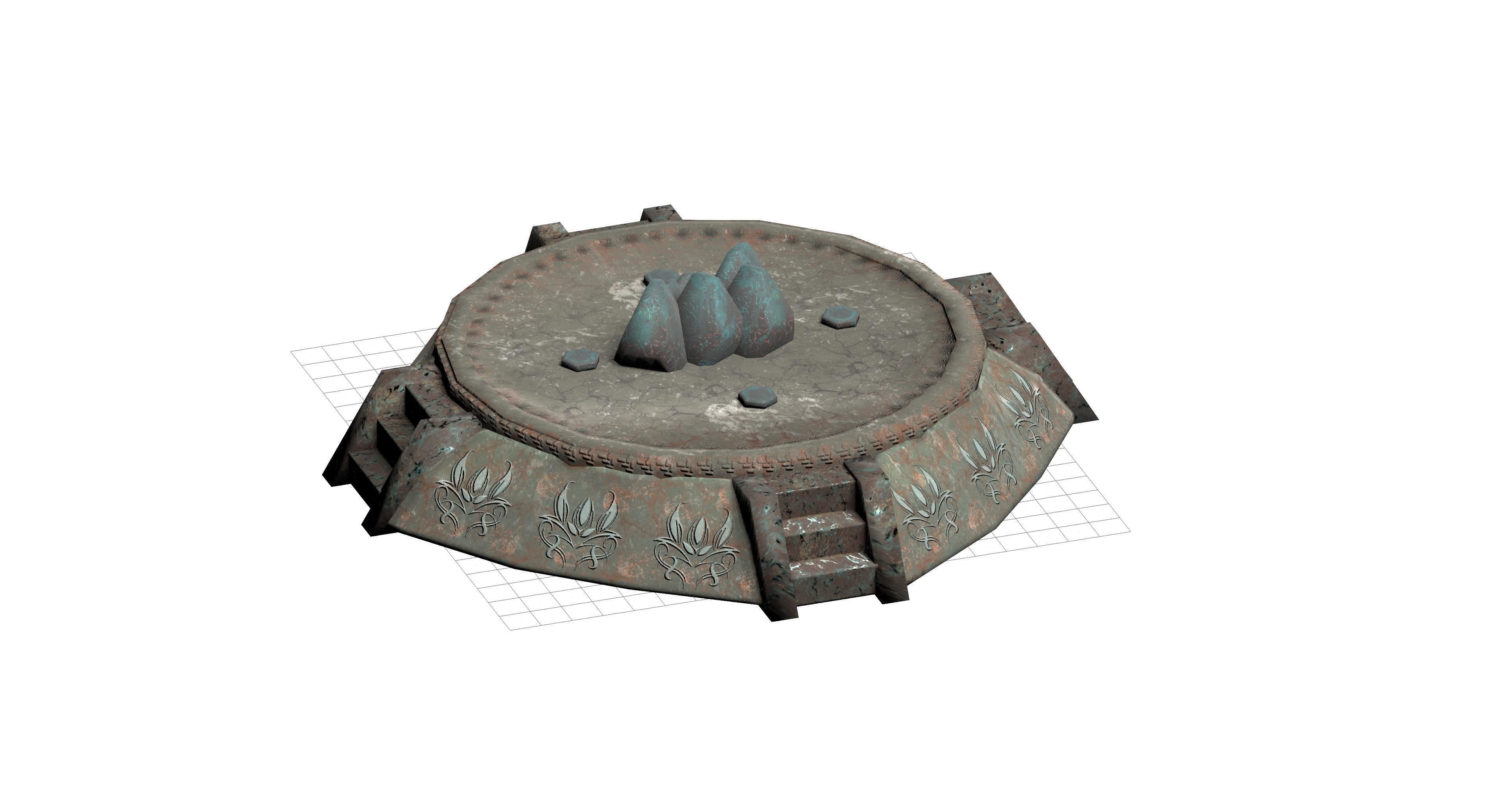 Lowpoly Respawn altar fighting platform Low-poly 3D model_1