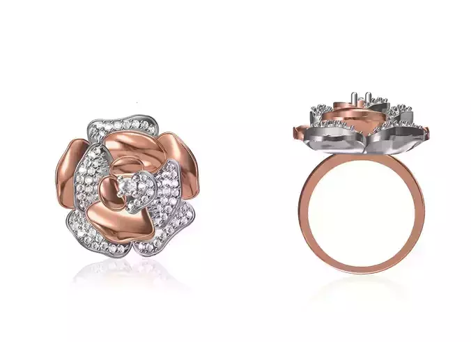 Women Wedding Engagement Ring STL OBJ FBX JCD Details