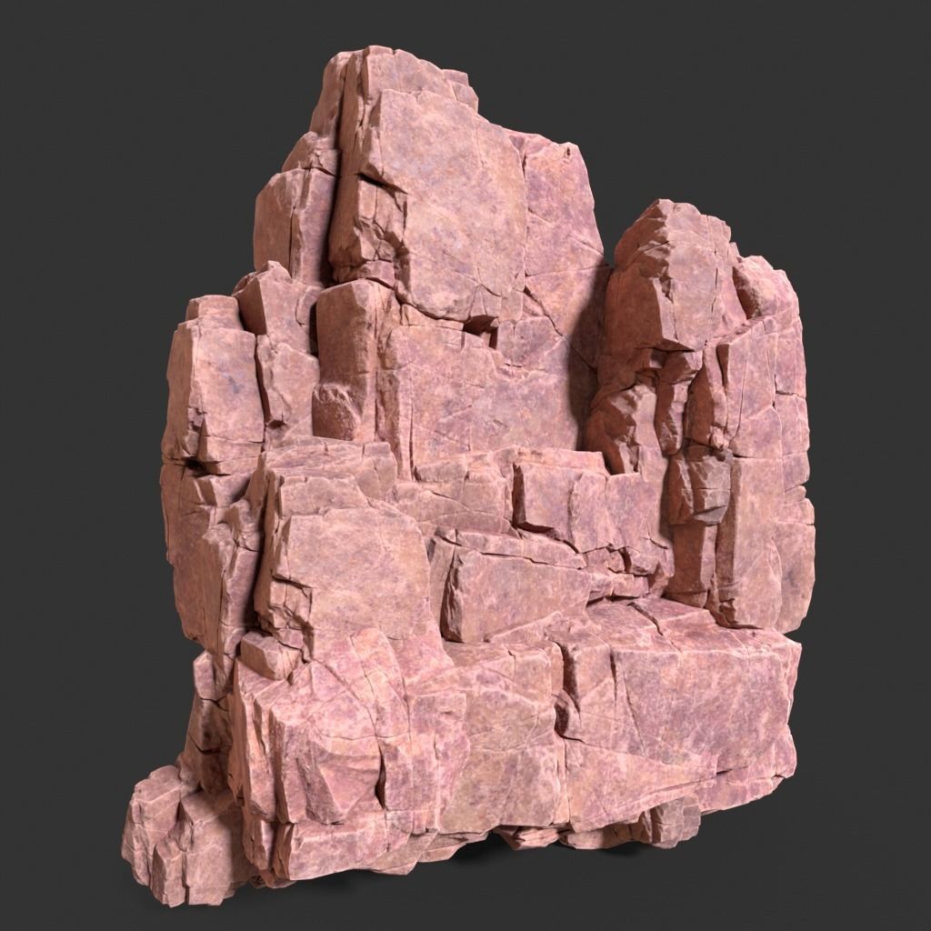 Low poly Desert Modular Rock 230426 Low-poly 3D model_11