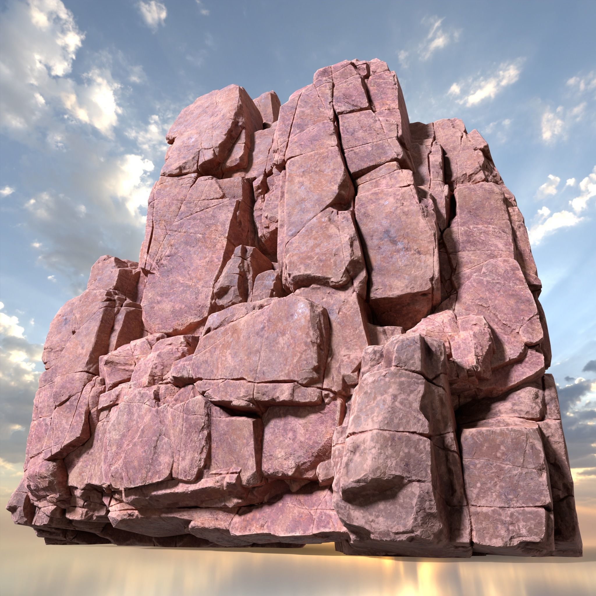 Low poly Desert Modular Rock 230426 Low-poly 3D model_1