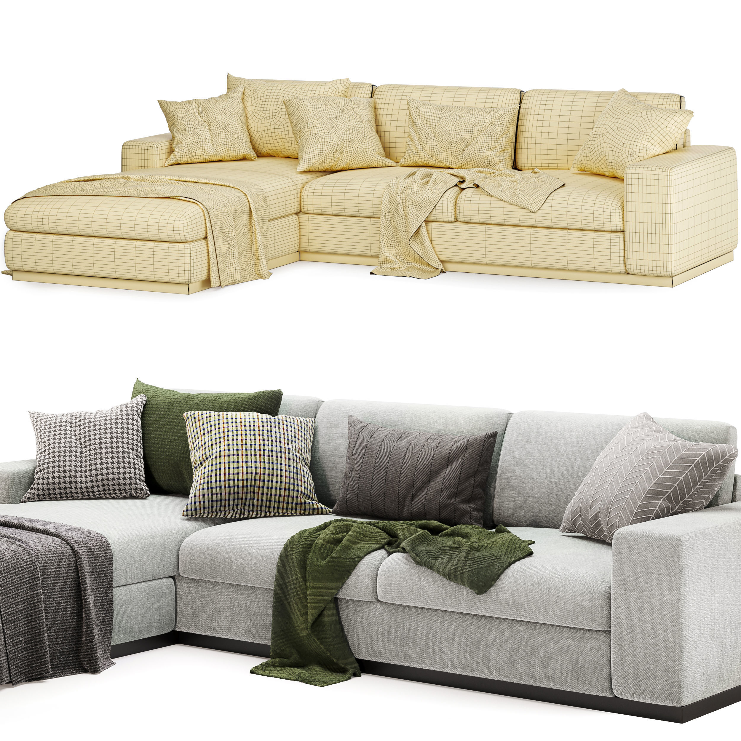 sepia corner sofa 3D model_2