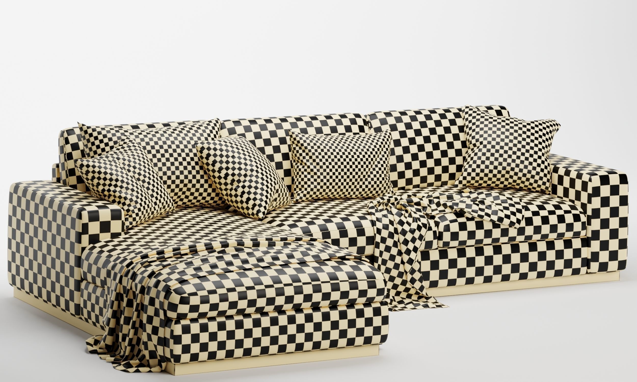 sepia corner sofa 3D model_7