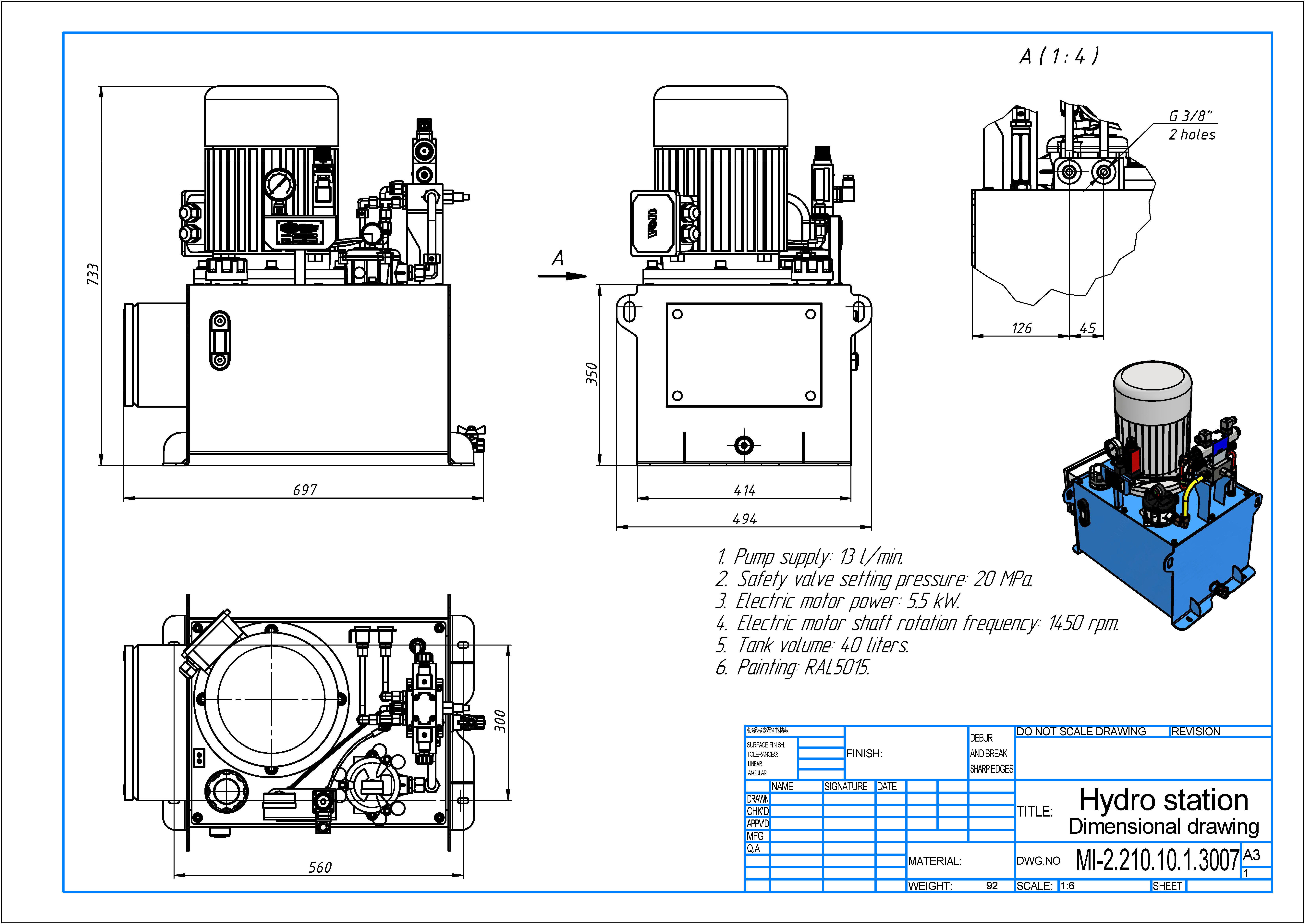 Hydraulic Power System Self-Contained 3D model_1