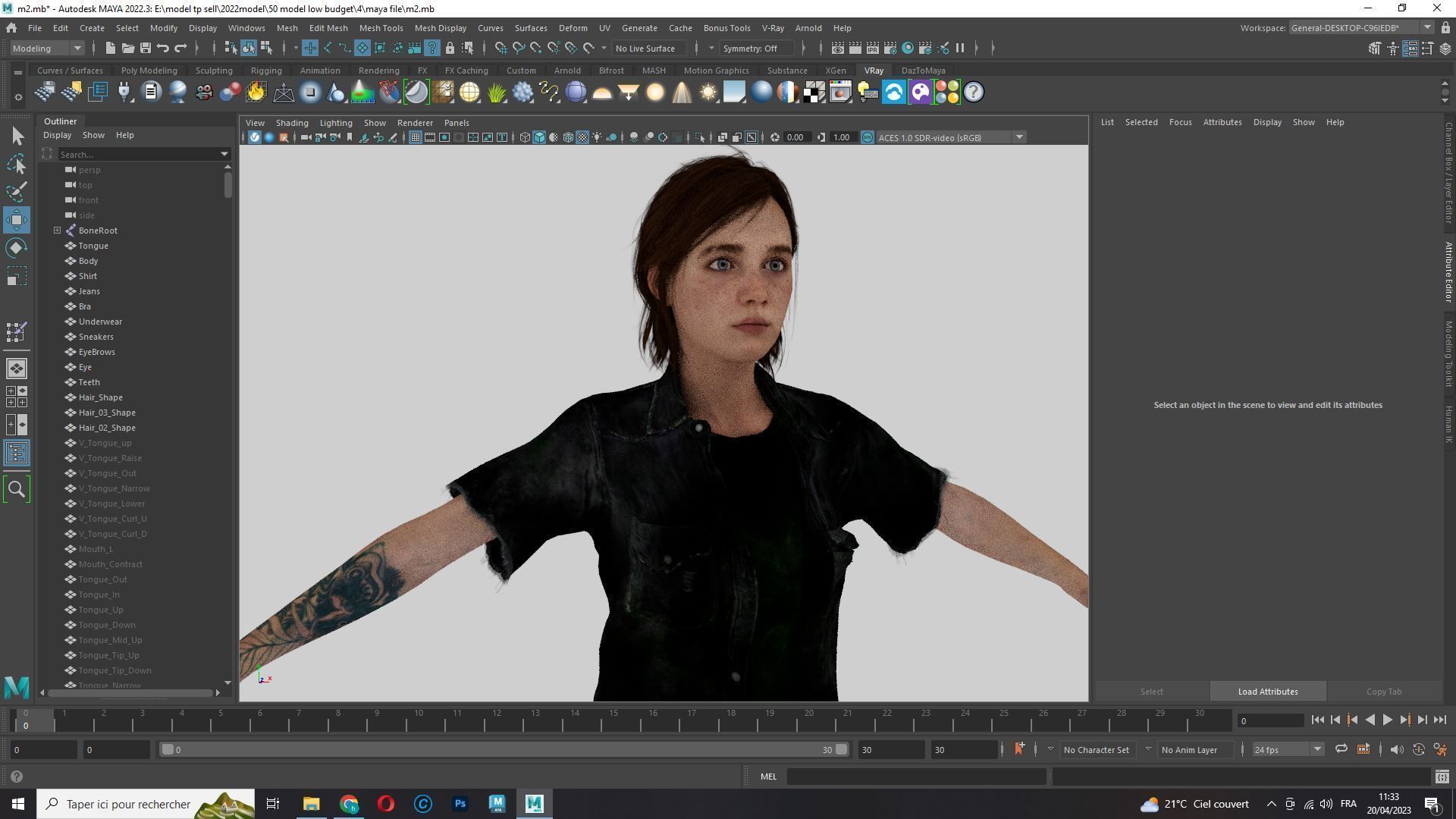 Ellie Last Of Us Full Rigged Ready Low-poly 3D model_25