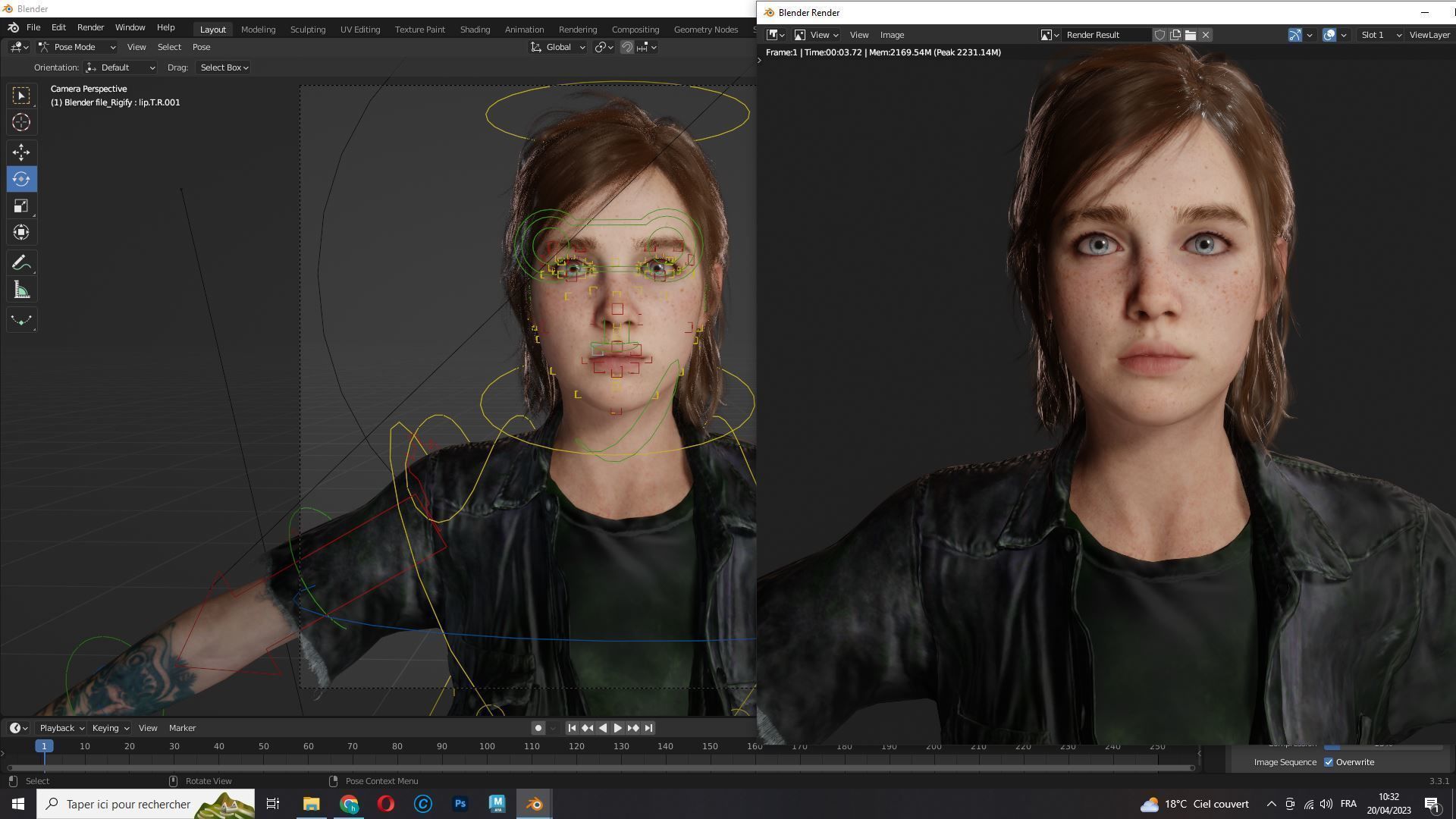 Ellie Last Of Us Full Rigged Ready Low-poly 3D model_19