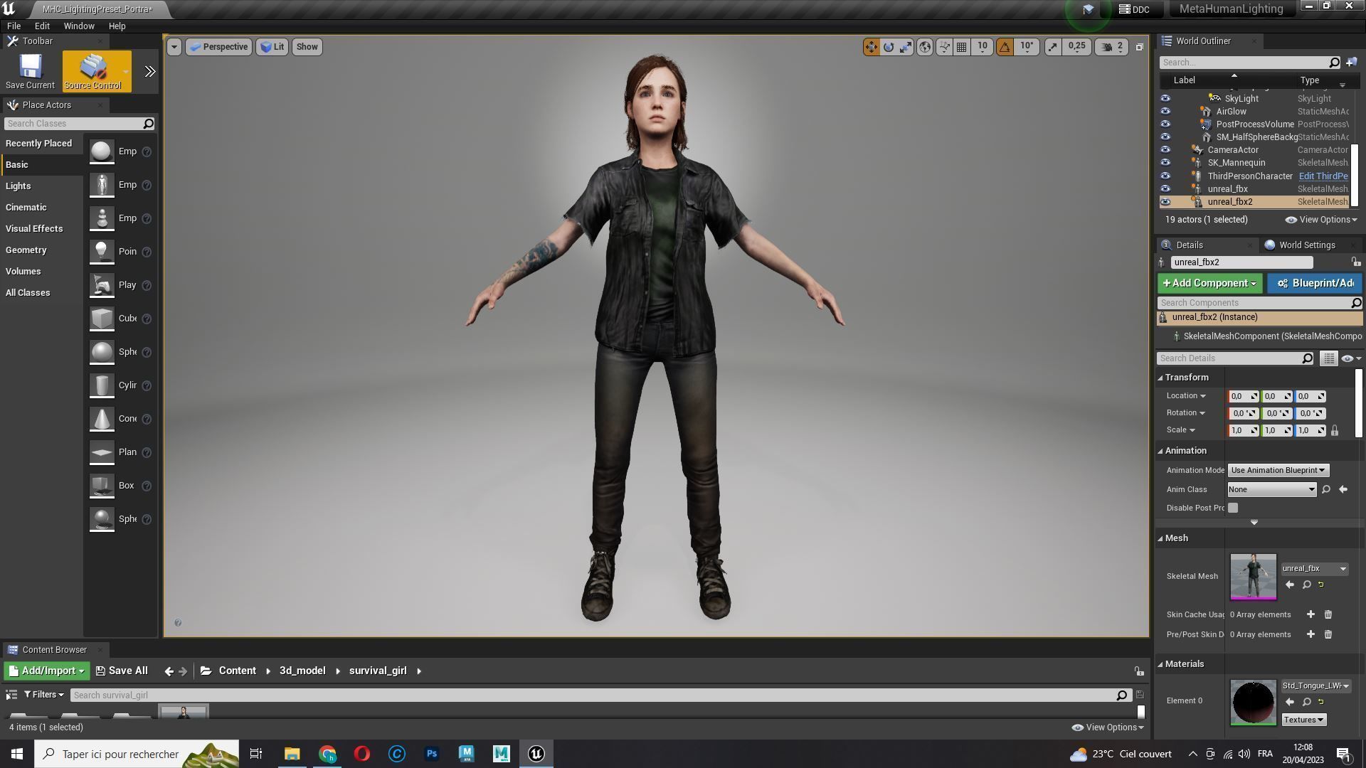 Ellie Last Of Us Full Rigged Ready Low-poly 3D model_26