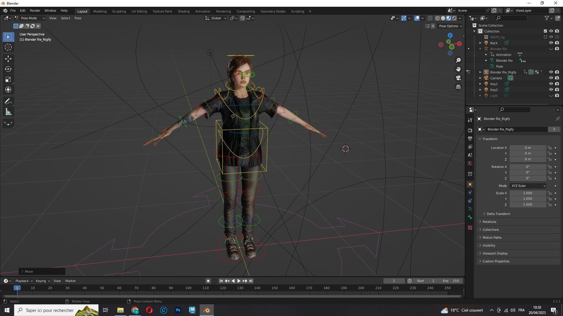 Ellie Last Of Us Full Rigged Ready Low-poly 3D model_17