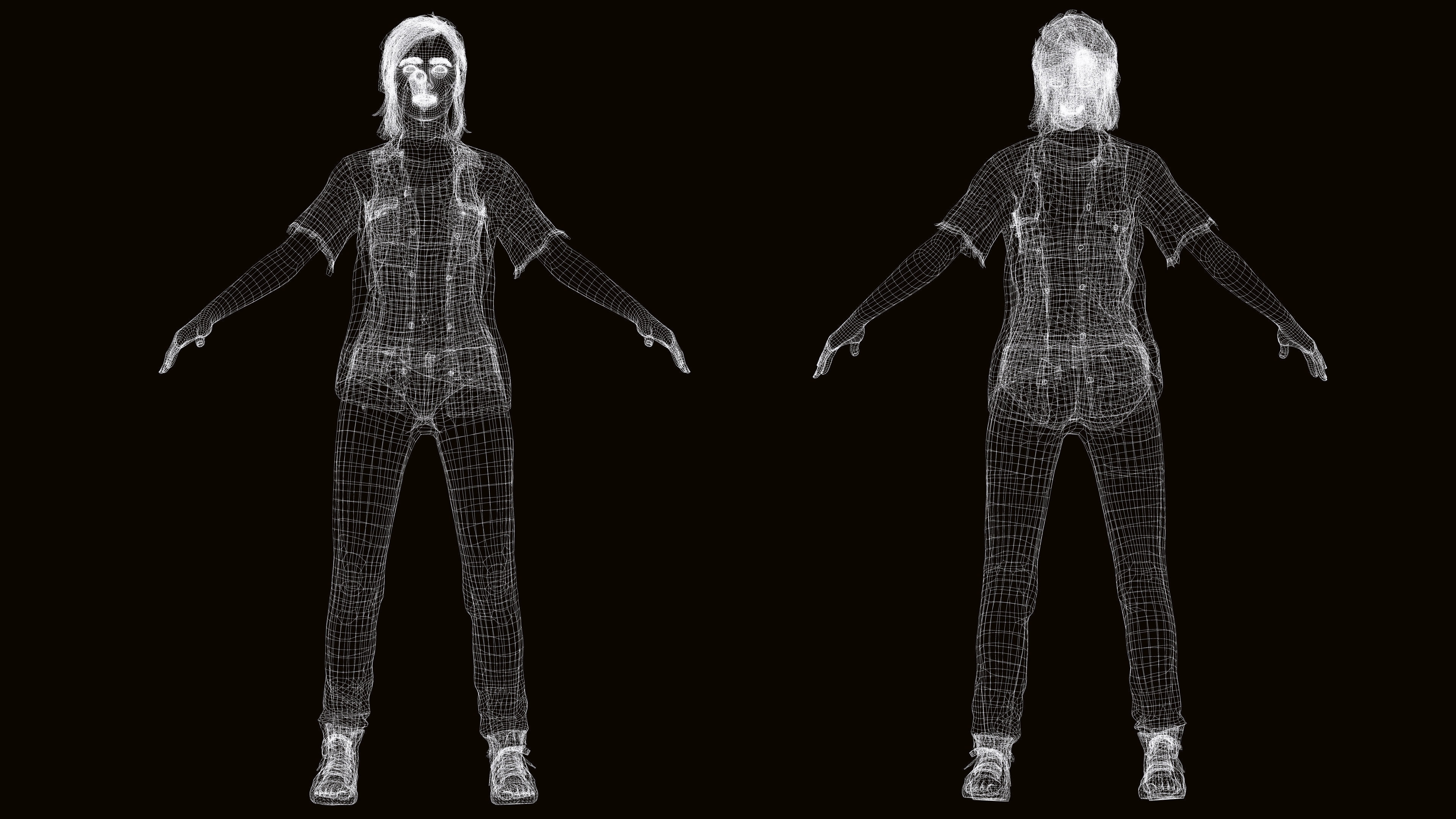 Ellie Last Of Us Full Rigged Ready Low-poly 3D model_15