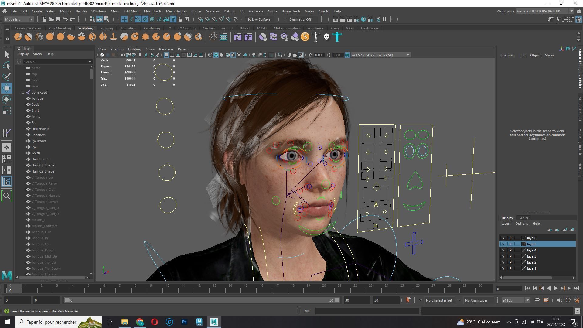 Ellie Last Of Us Full Rigged Ready Low-poly 3D model_20
