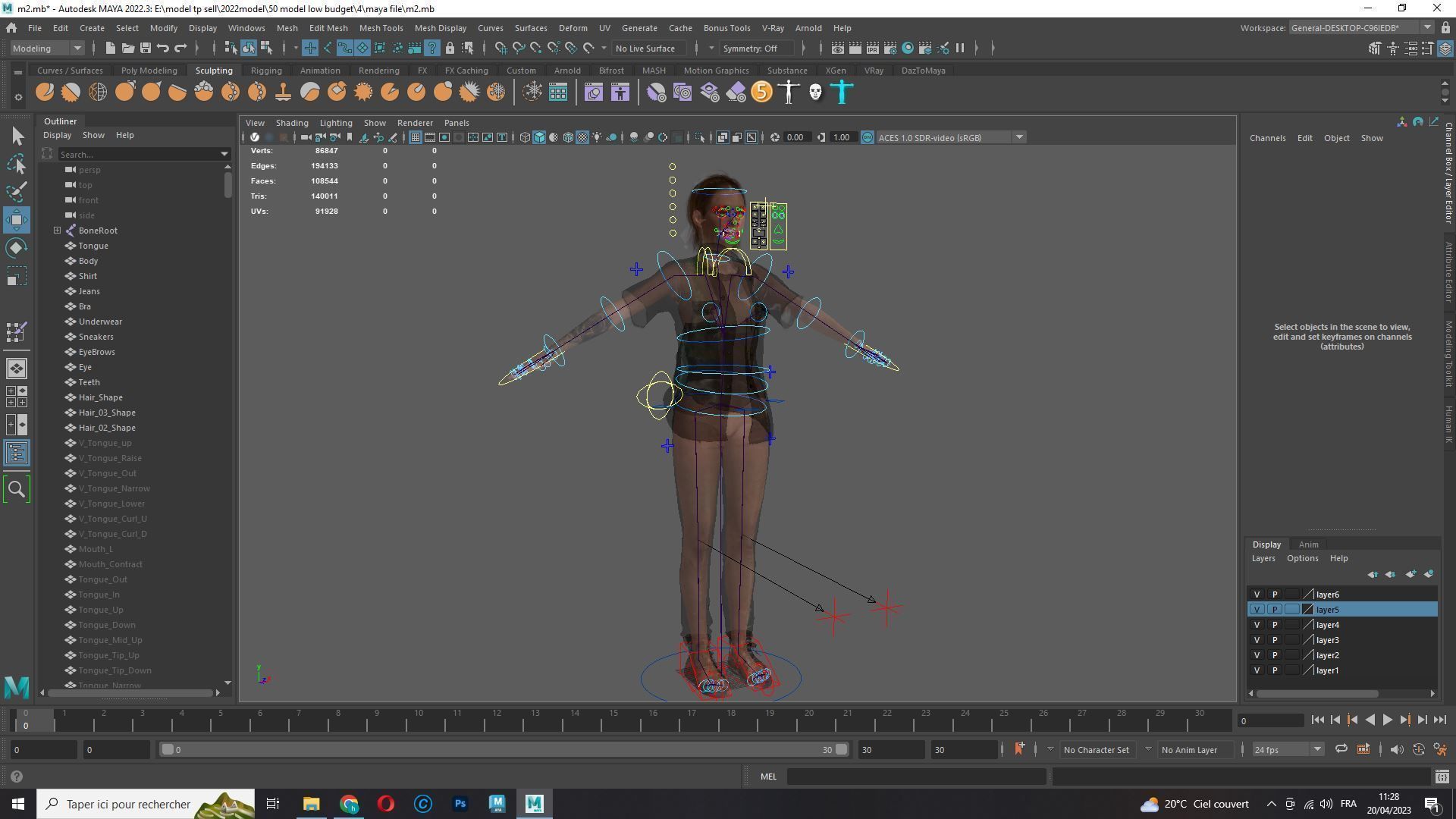 Ellie Last Of Us Full Rigged Ready Low-poly 3D model_21