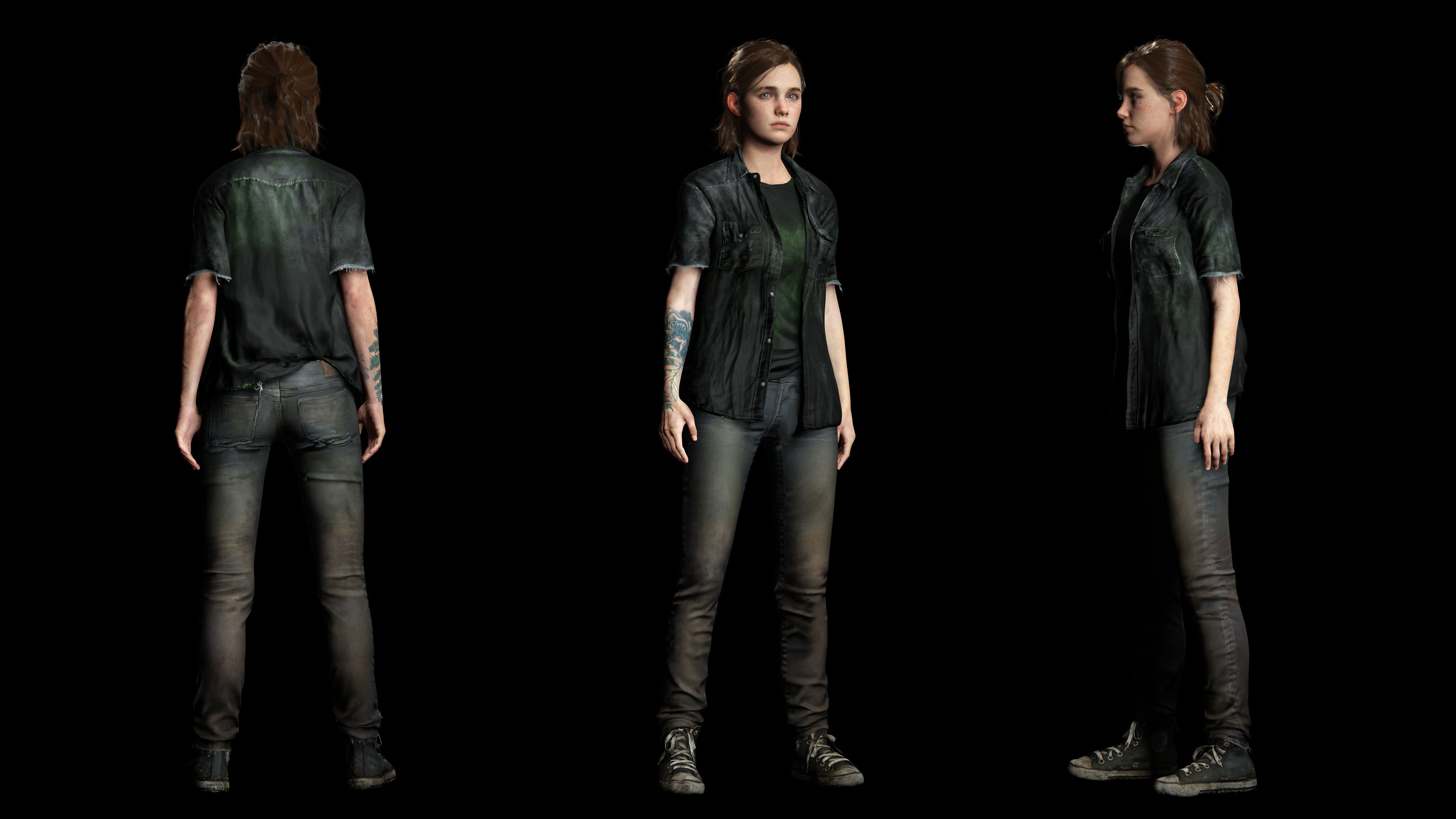 Ellie Last Of Us Full Rigged Ready Low-poly 3D model_5