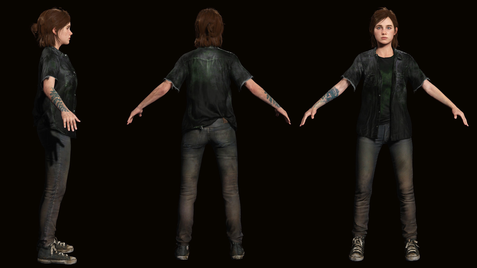 Ellie Last Of Us Full Rigged Ready Low-poly 3D model_2
