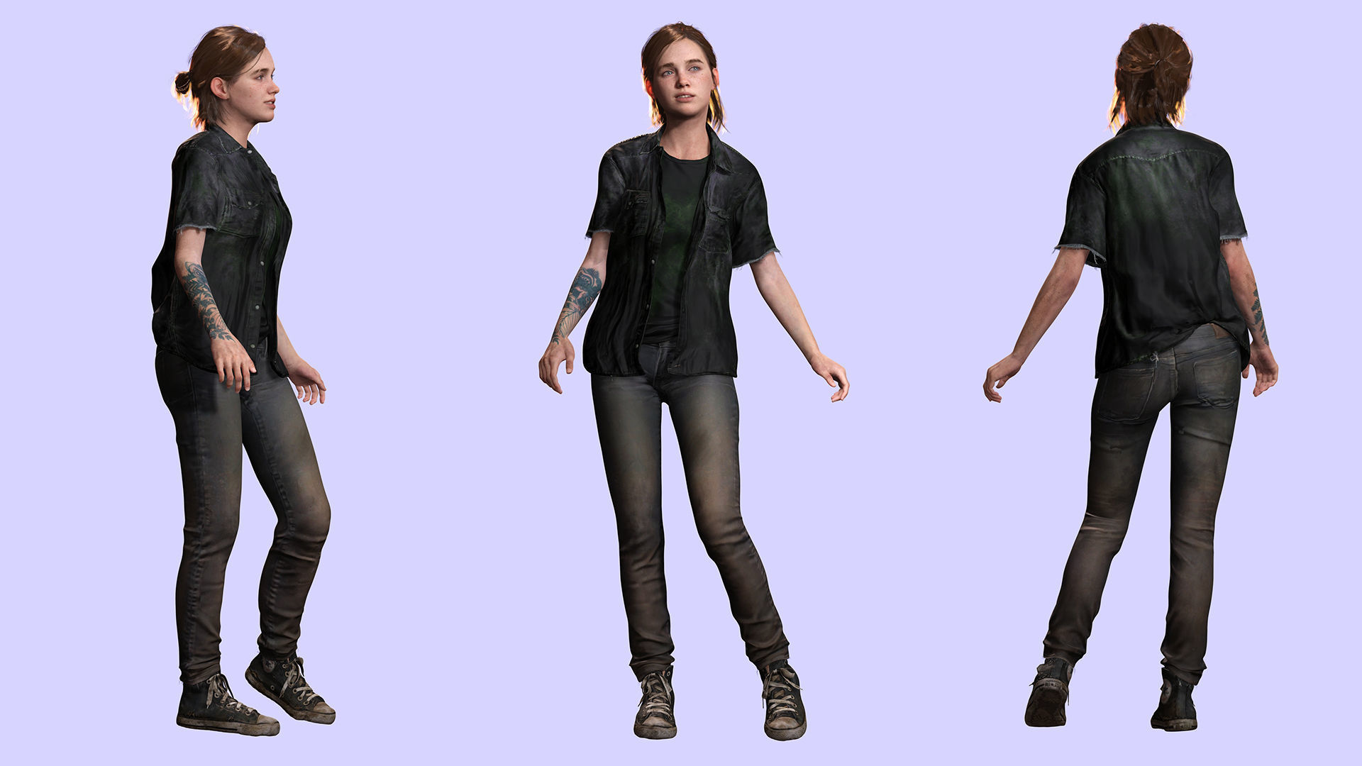 Ellie Last Of Us Full Rigged Ready Low-poly 3D model_4